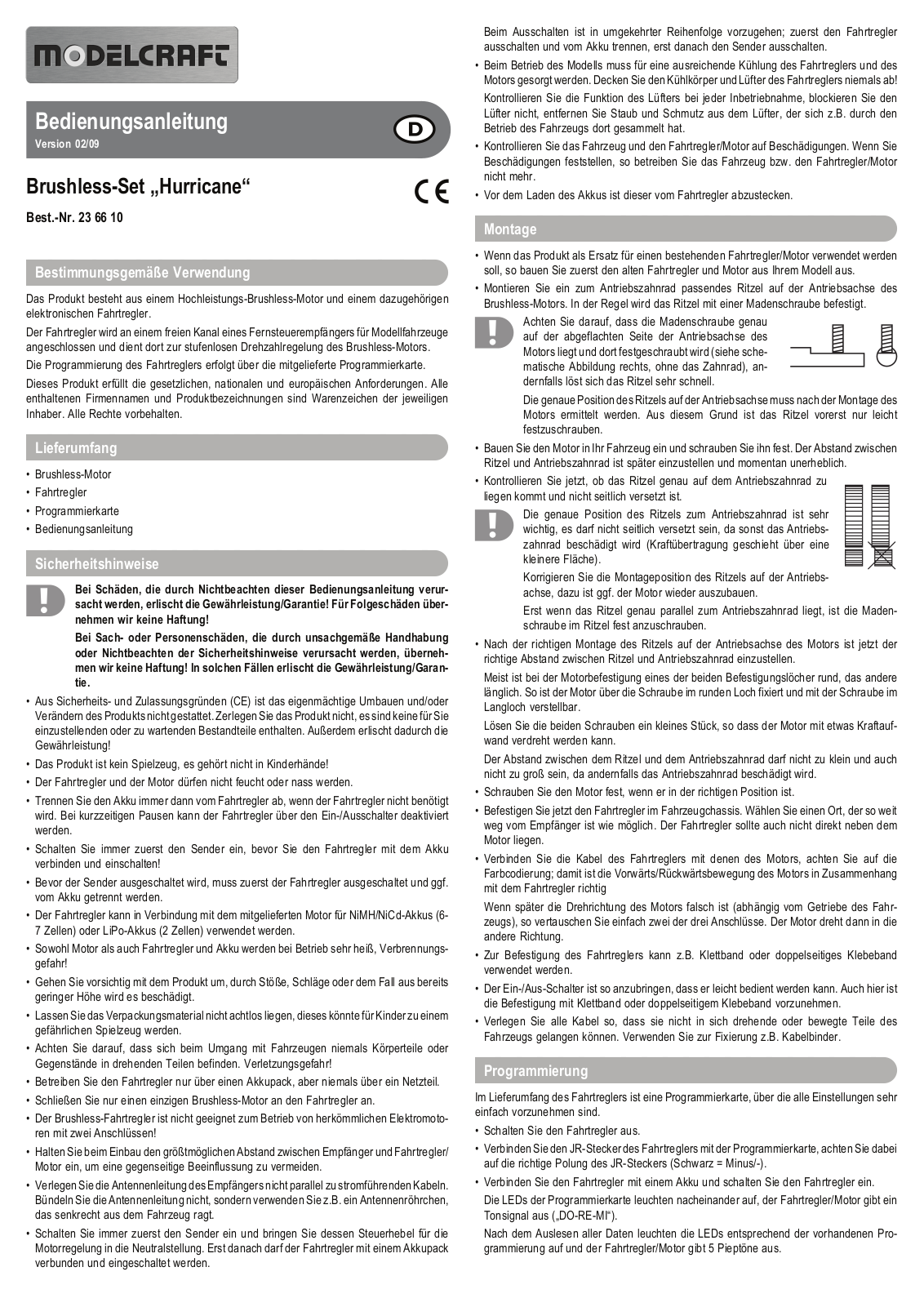 Modelcraft Hurricane User guide