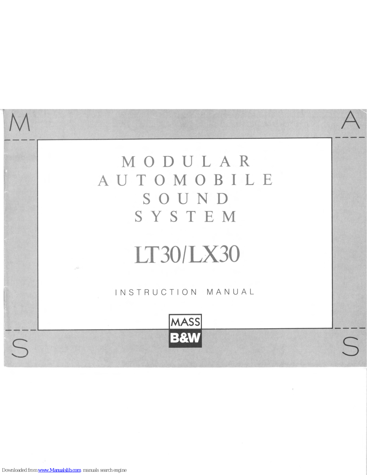 Bowers & Wilkins LT30, LX30 Instruction Manual