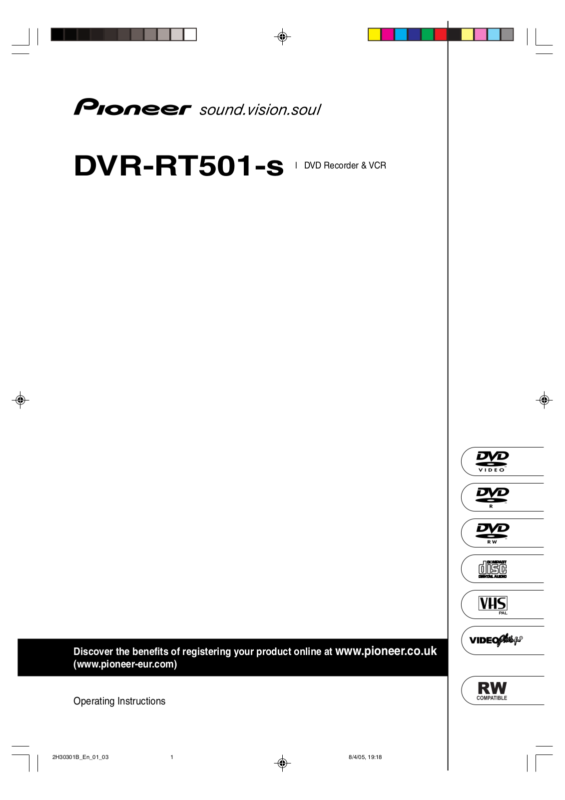 Pioneer DVR-RT501-S User Manual