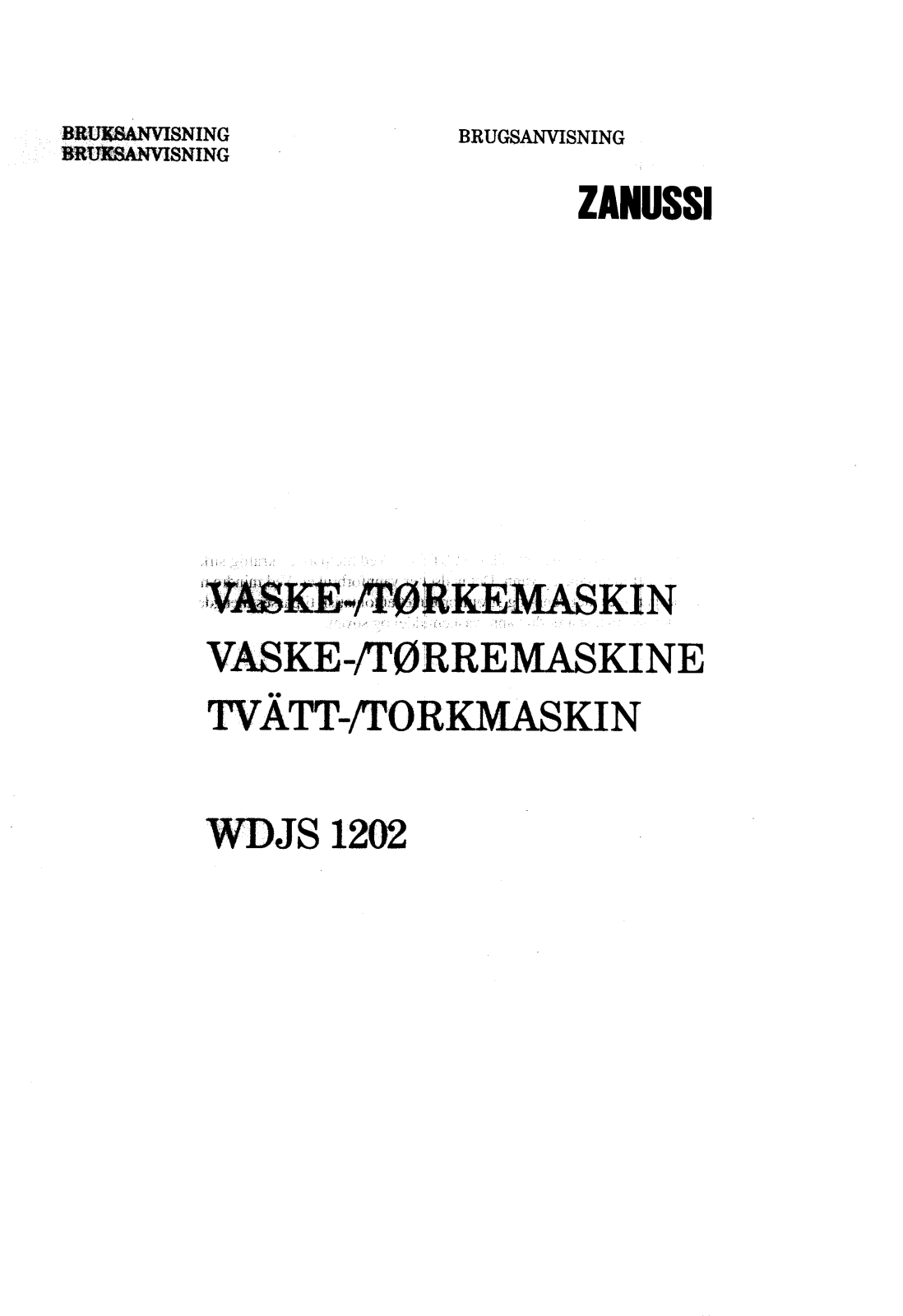 Zanussi WDJS1202 User Manual