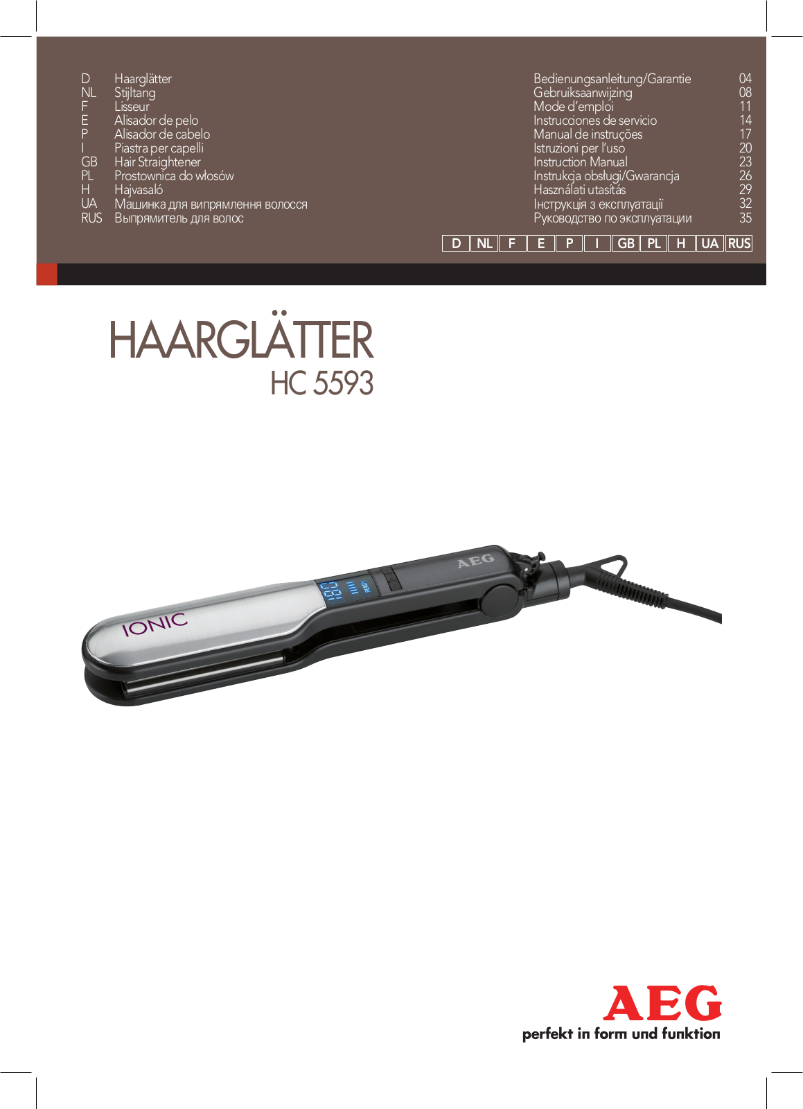 AEG HC 5593 User Manual