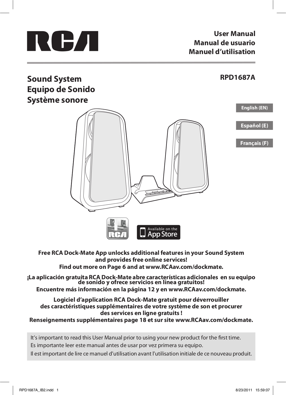 RCA RPD1687A Owner's Manual