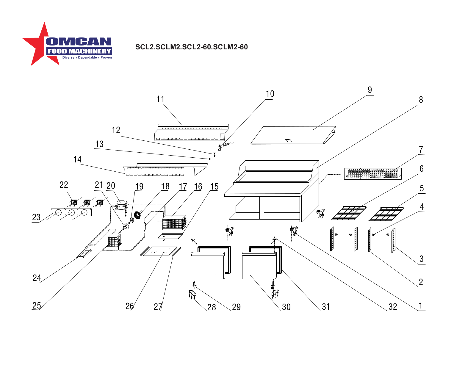 Omcan Food Machinery SCL2 Parts List