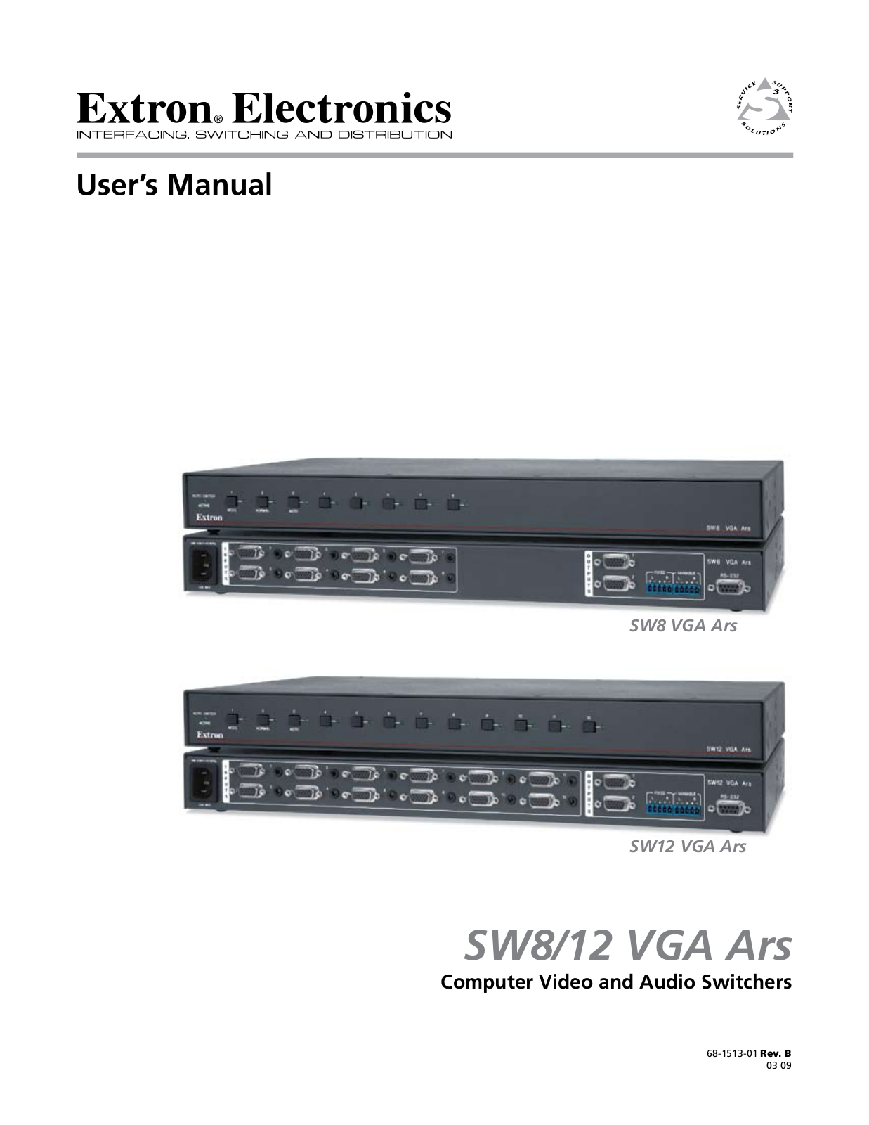 Extron electronic SW8-12 VGA, SW12 VGA ARS User Manual