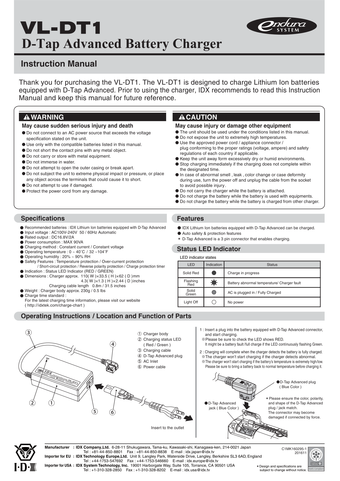 IDX Technology VL-DT1 Users Manual