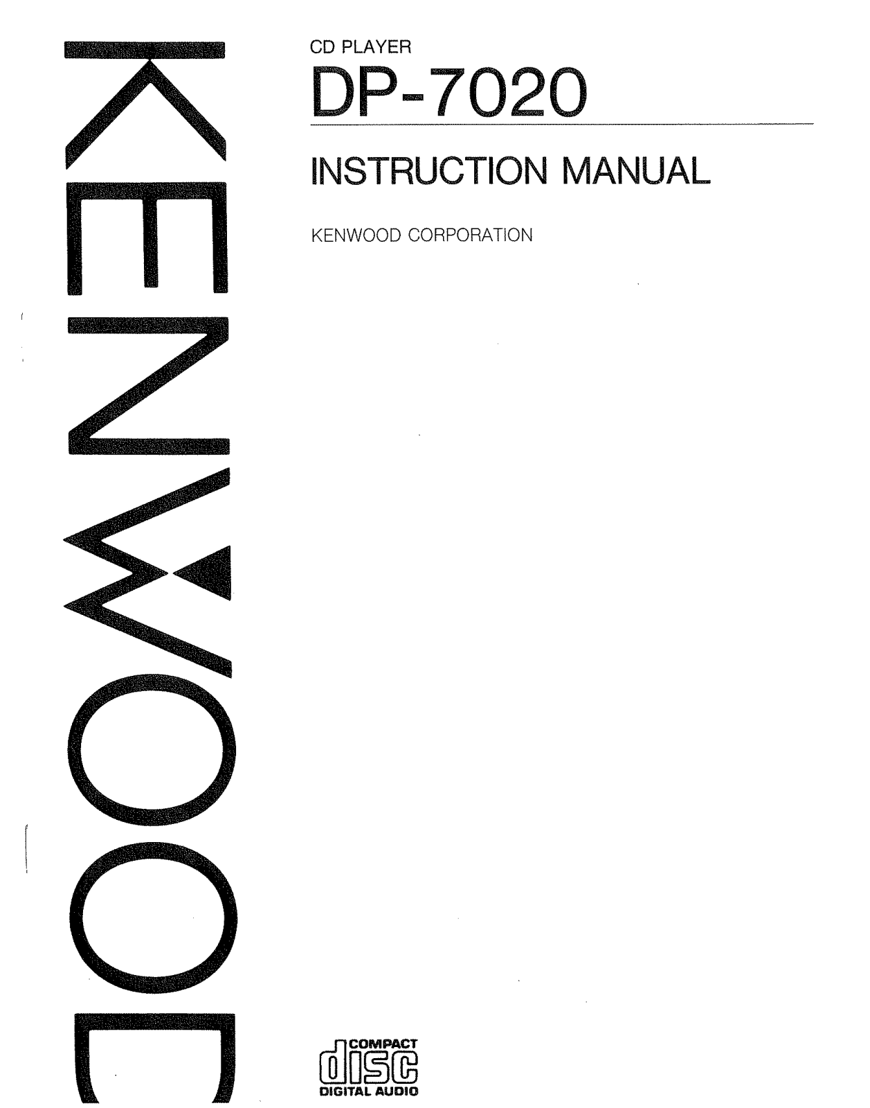 Kenwood DP-7020 Owner's Manual