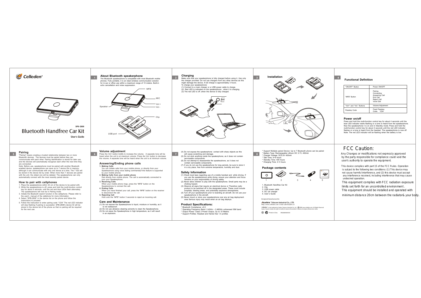 Audex Telecom SPB28081F88 Users Manual