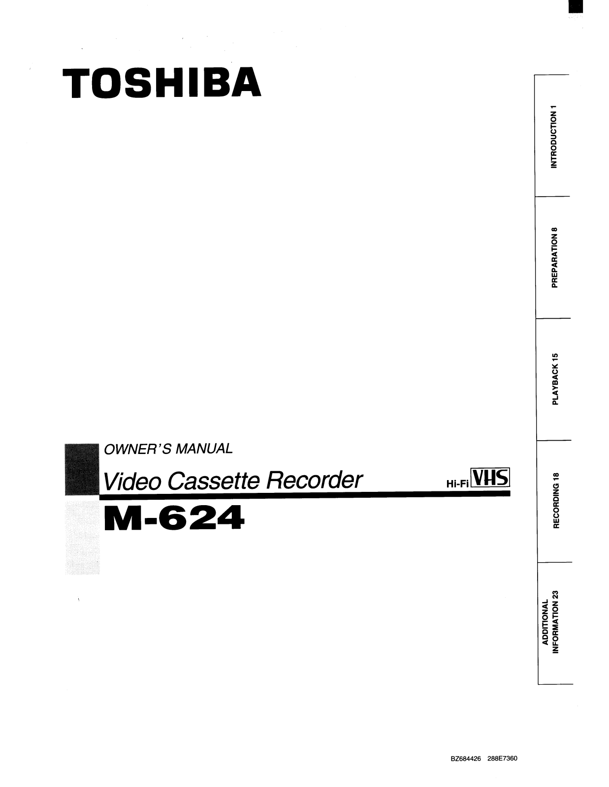 Toshiba M-624 User Manual