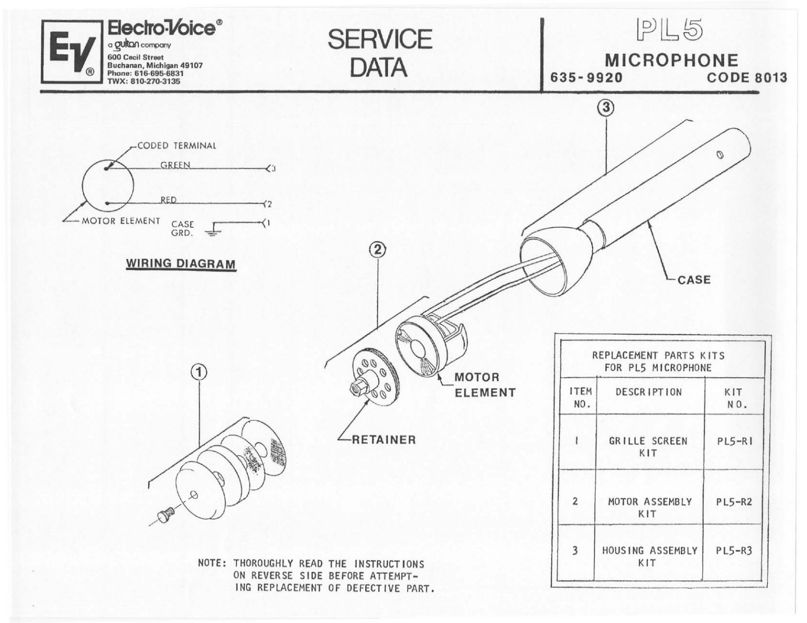 Electro-Voice PL5 User Manual