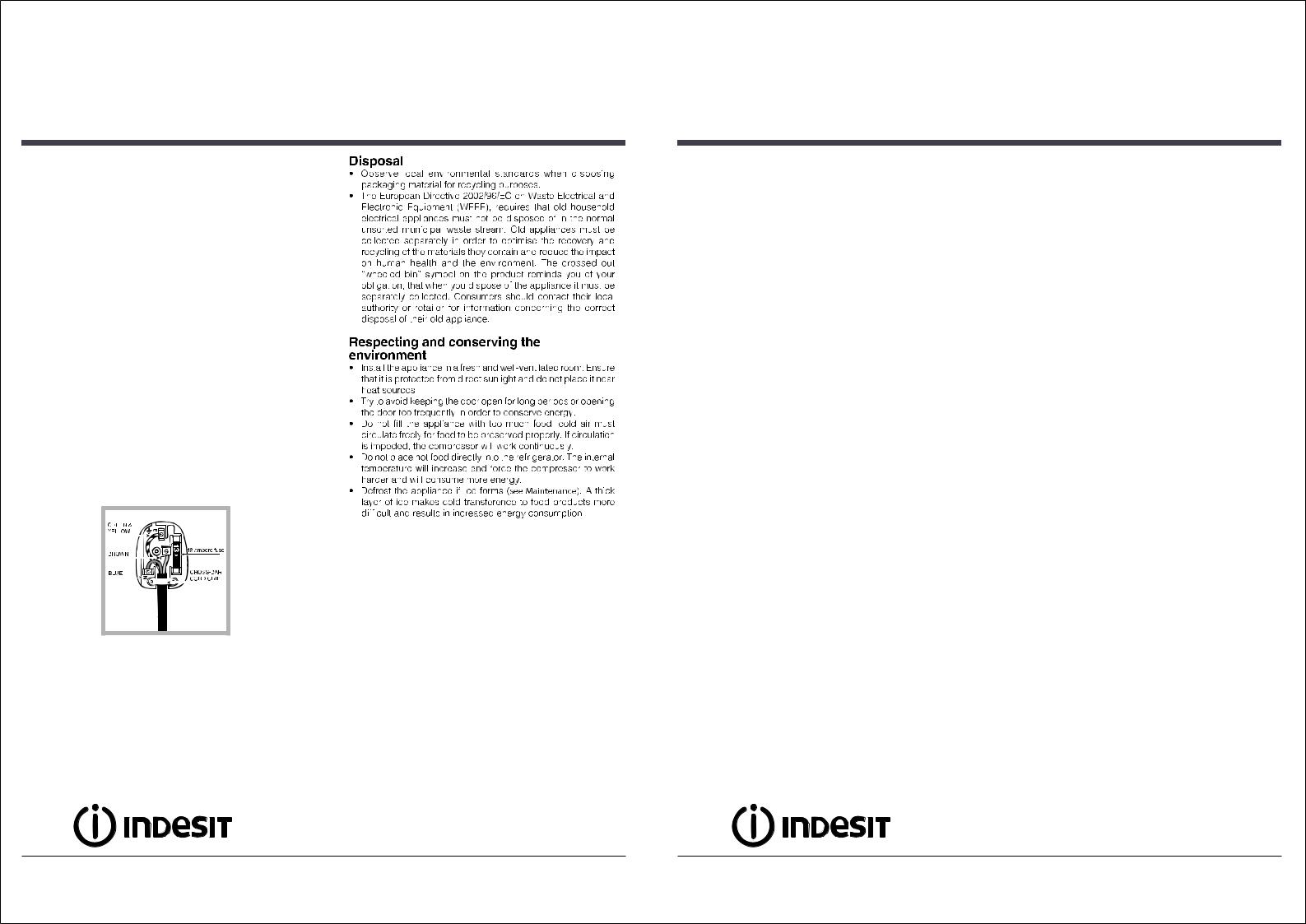 INDESIT CTAA 55 NF WD UK User Manual