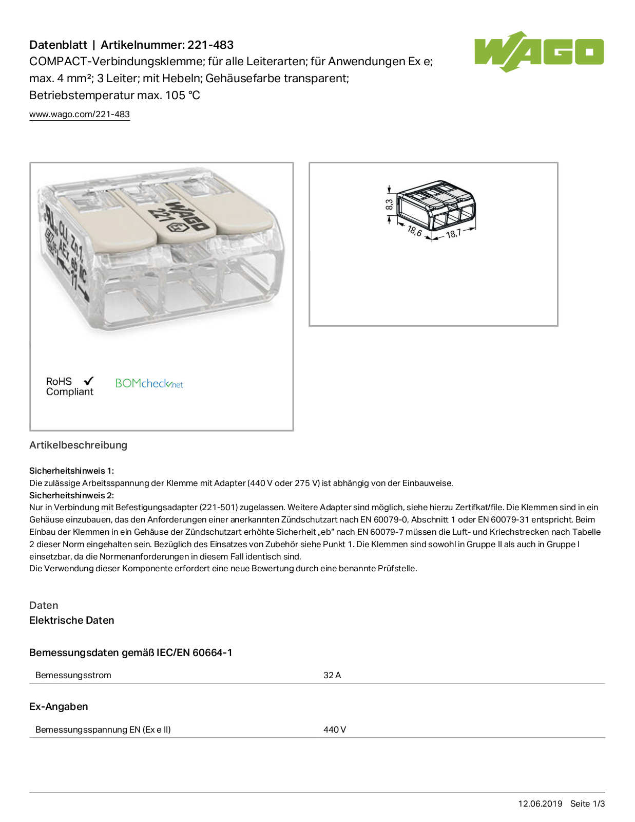 WAGO 221-483 Datasheet - ManualMachine.com