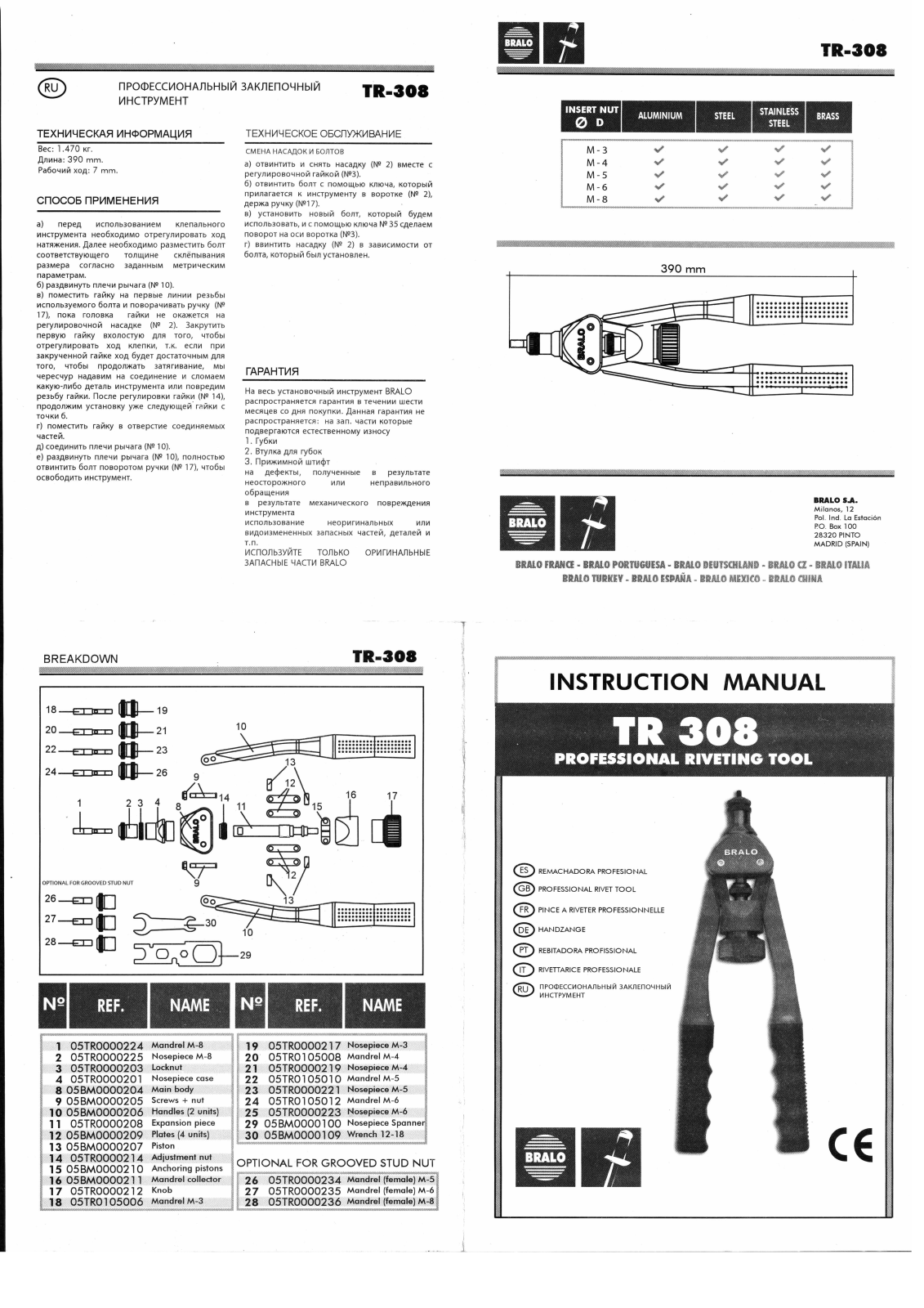 Bralo TR-308 User guide