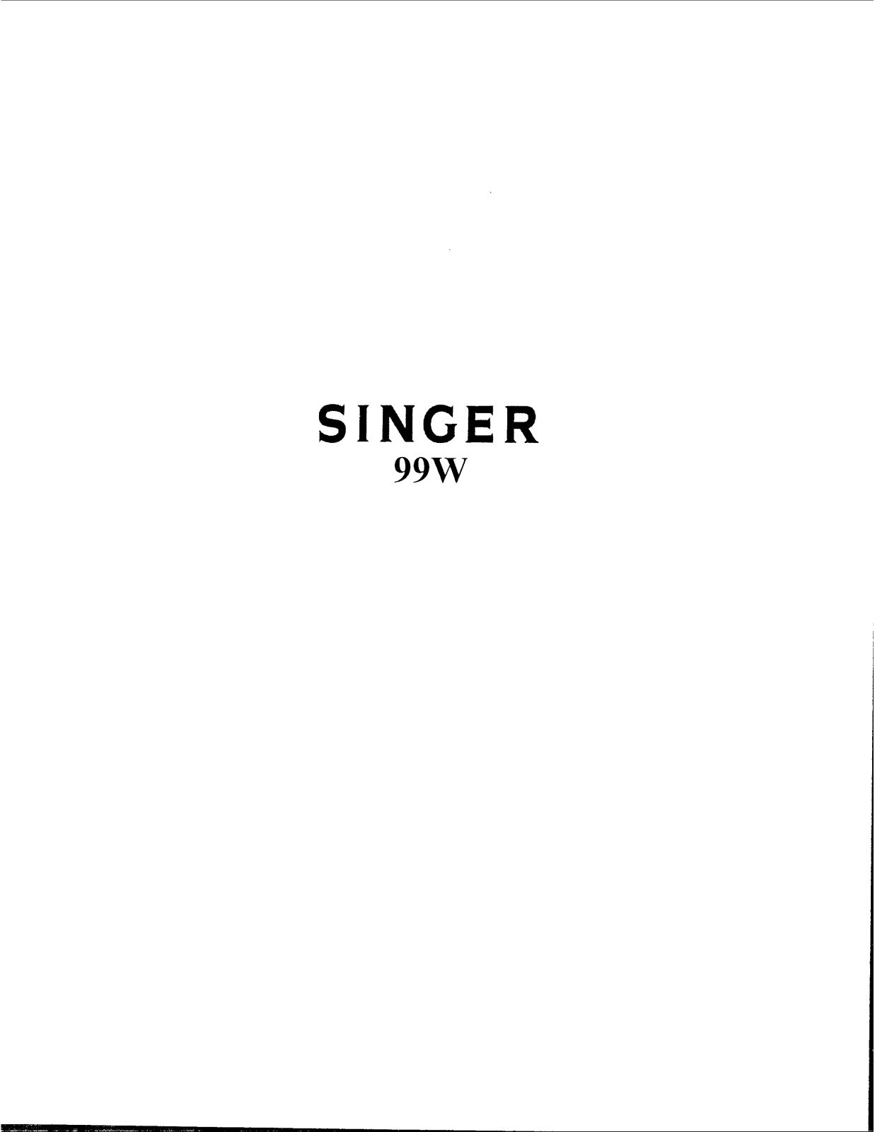 SINGER 99W Parts List