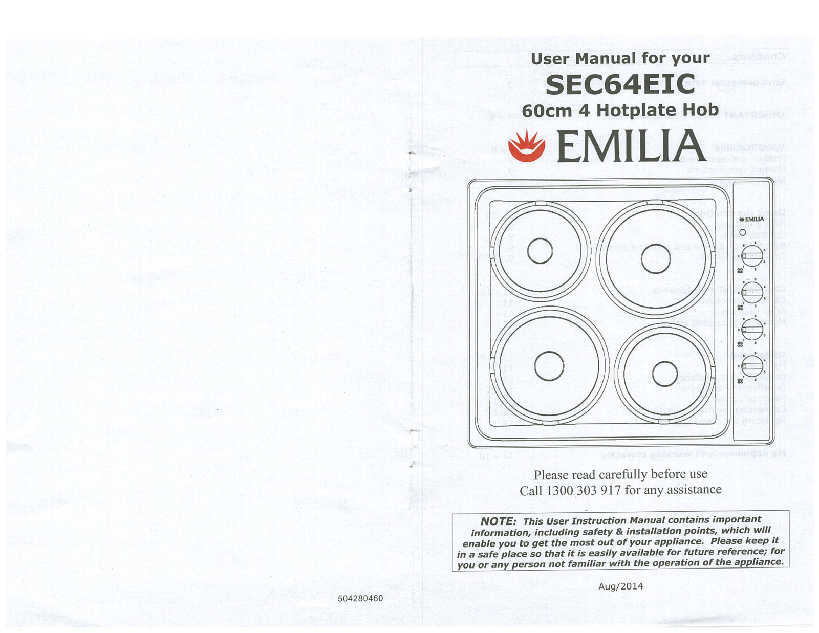 Emilia SEC64EIC User Manual