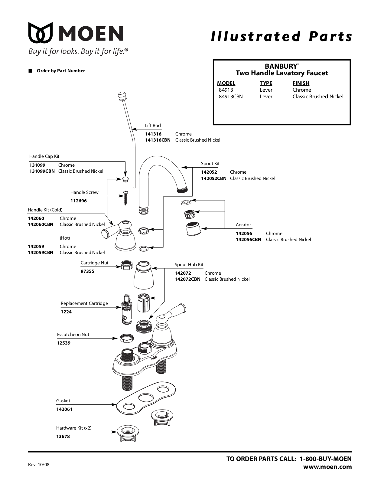 Moen 84913CBN, 84913 User Manual