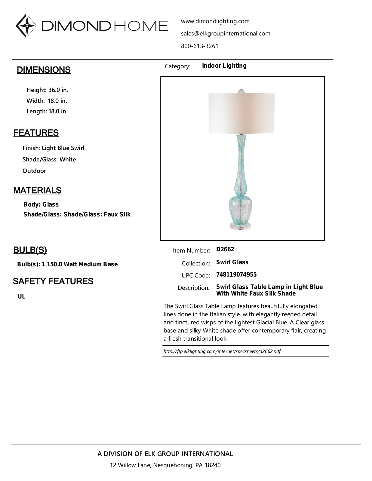 ELK Home D2662 User Manual