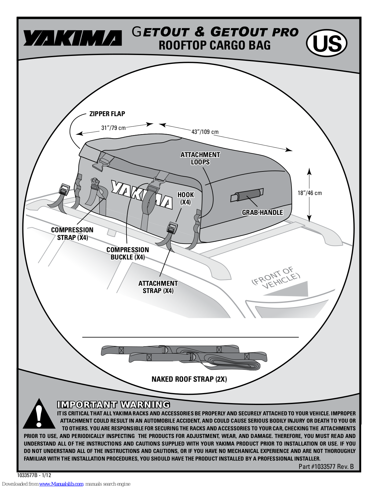 Yakima GetOut, GetOut Pro Instructions Manual