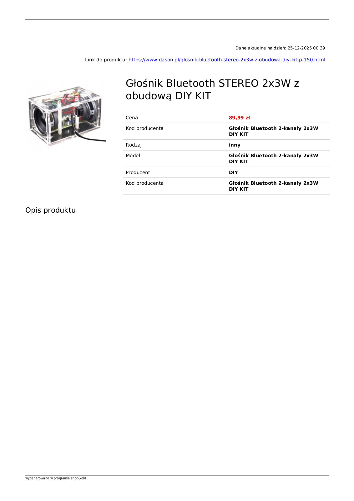 Temu glosnik-bluetooth-stereo-2x3w Specifications - ManualMachine.com