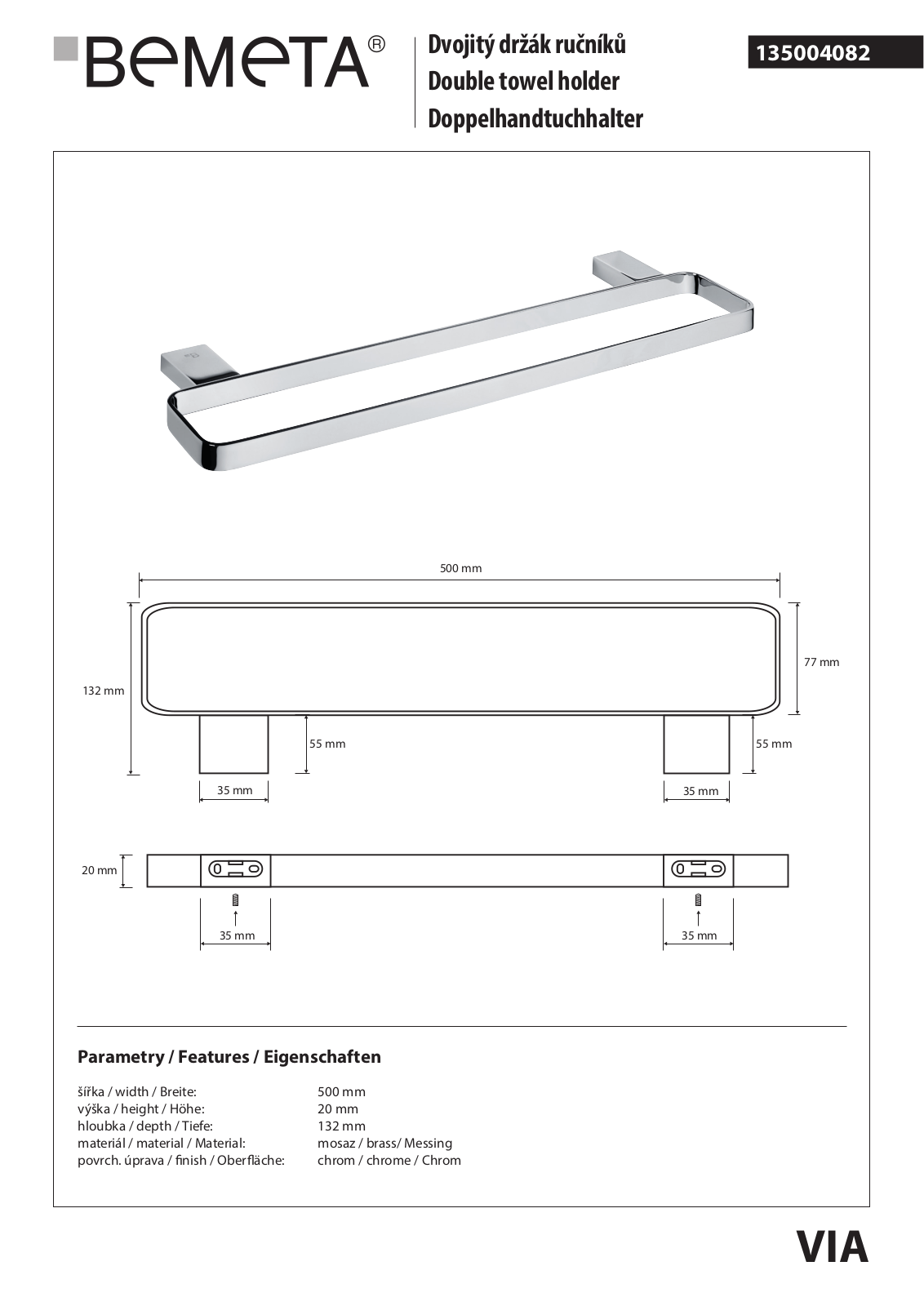 Bemeta Via 135004082 User guide