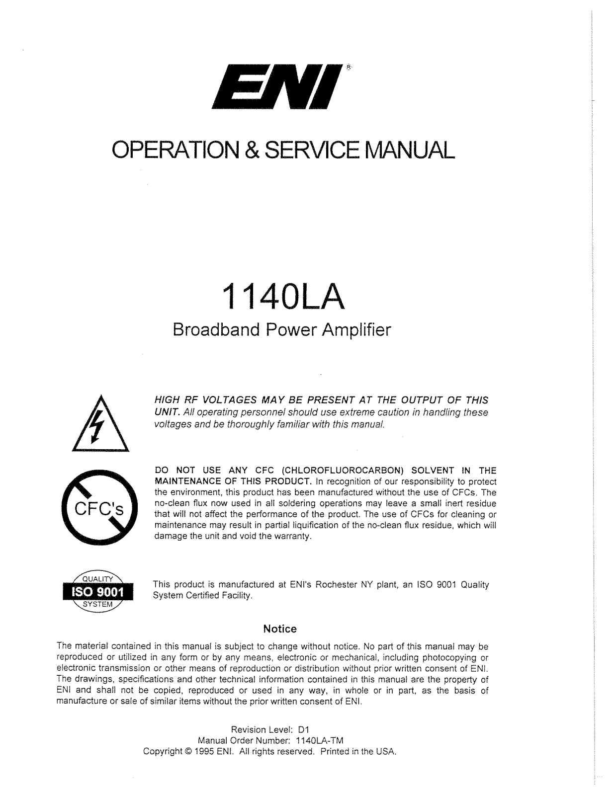 ENI 1140LA User Manual