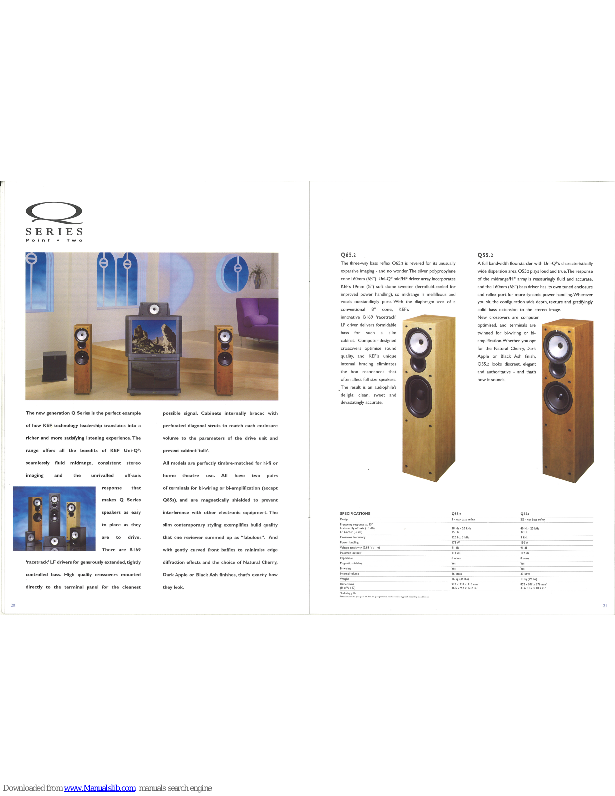 KEF Q35.2, Q15.2, Q85s, Q95c.2, Q65.2 Brochure & Specs