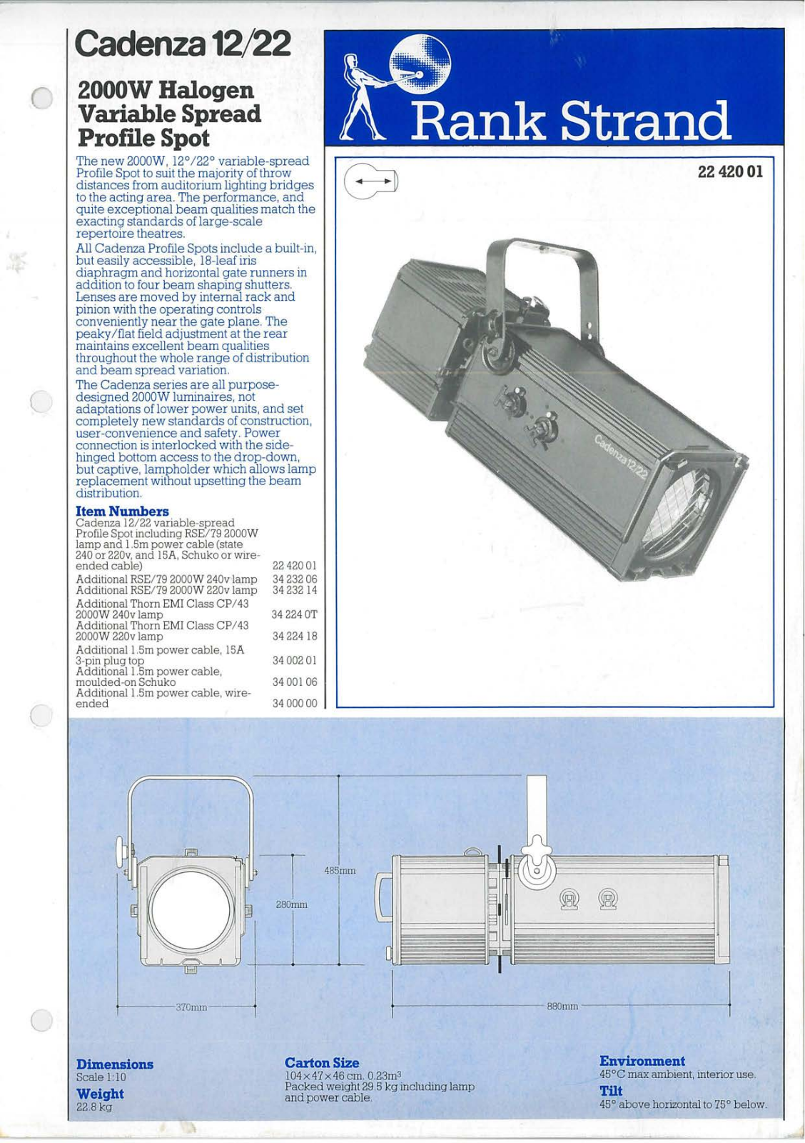 Strand Cadenza 12/22 Profile Datasheet - ManualMachine.com