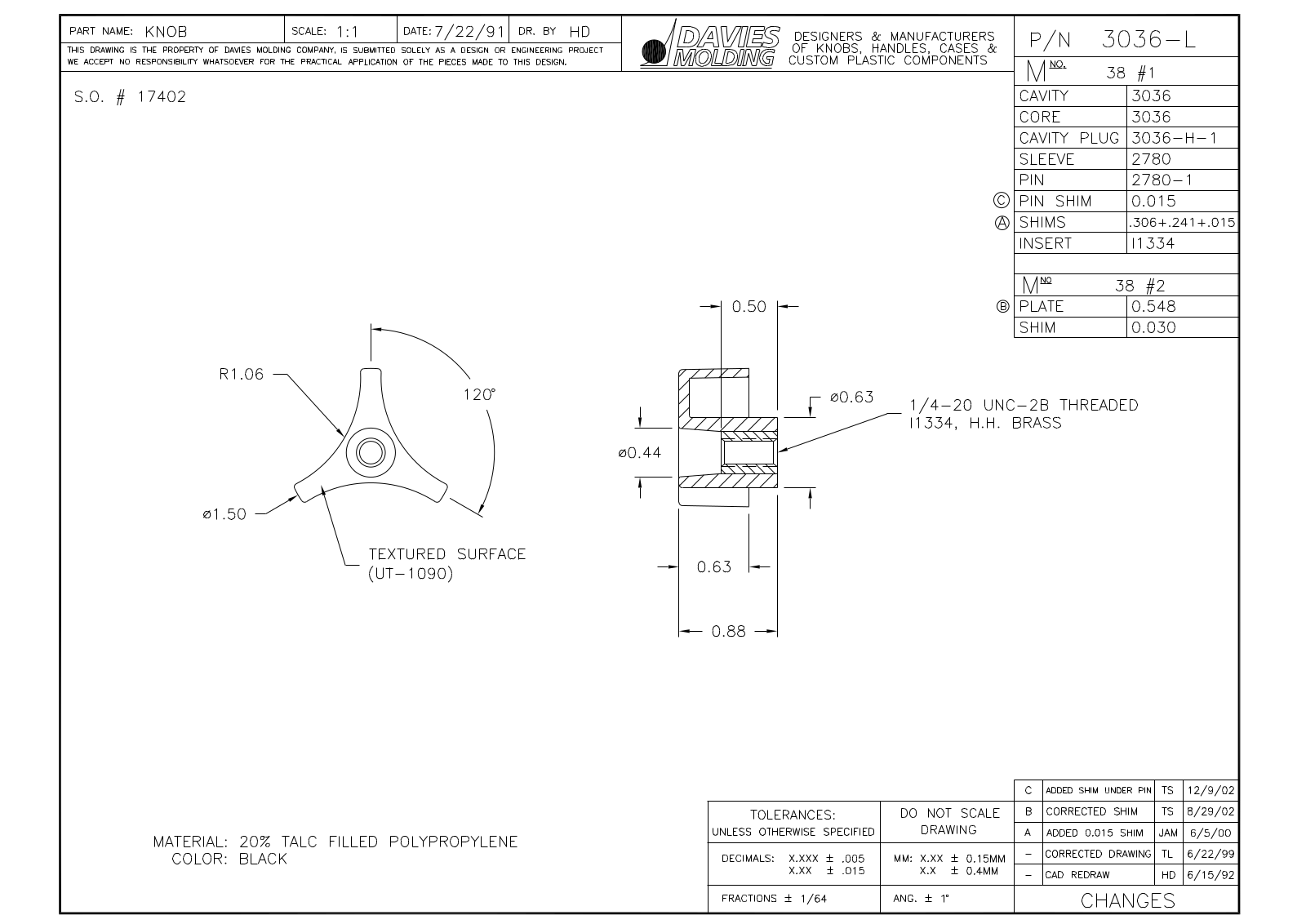 Davies Molding 3036-L Reference Drawing