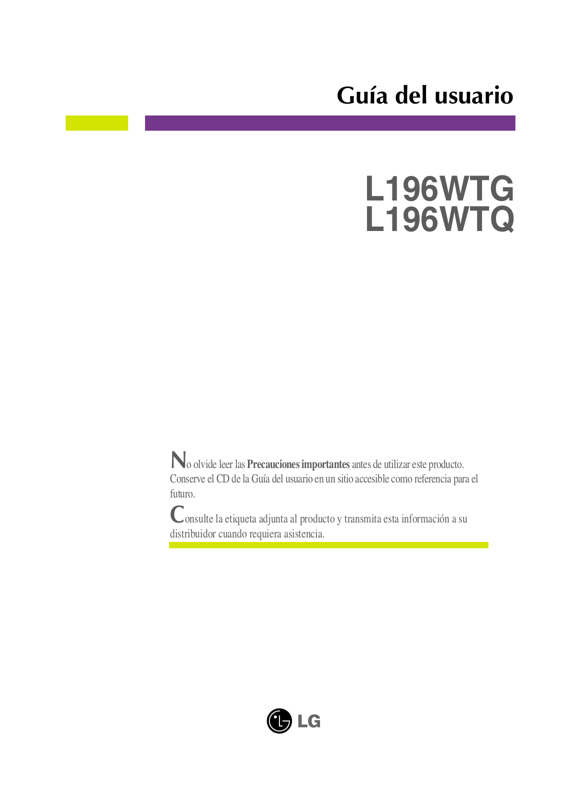 LG L196WTQ-WF User Manual