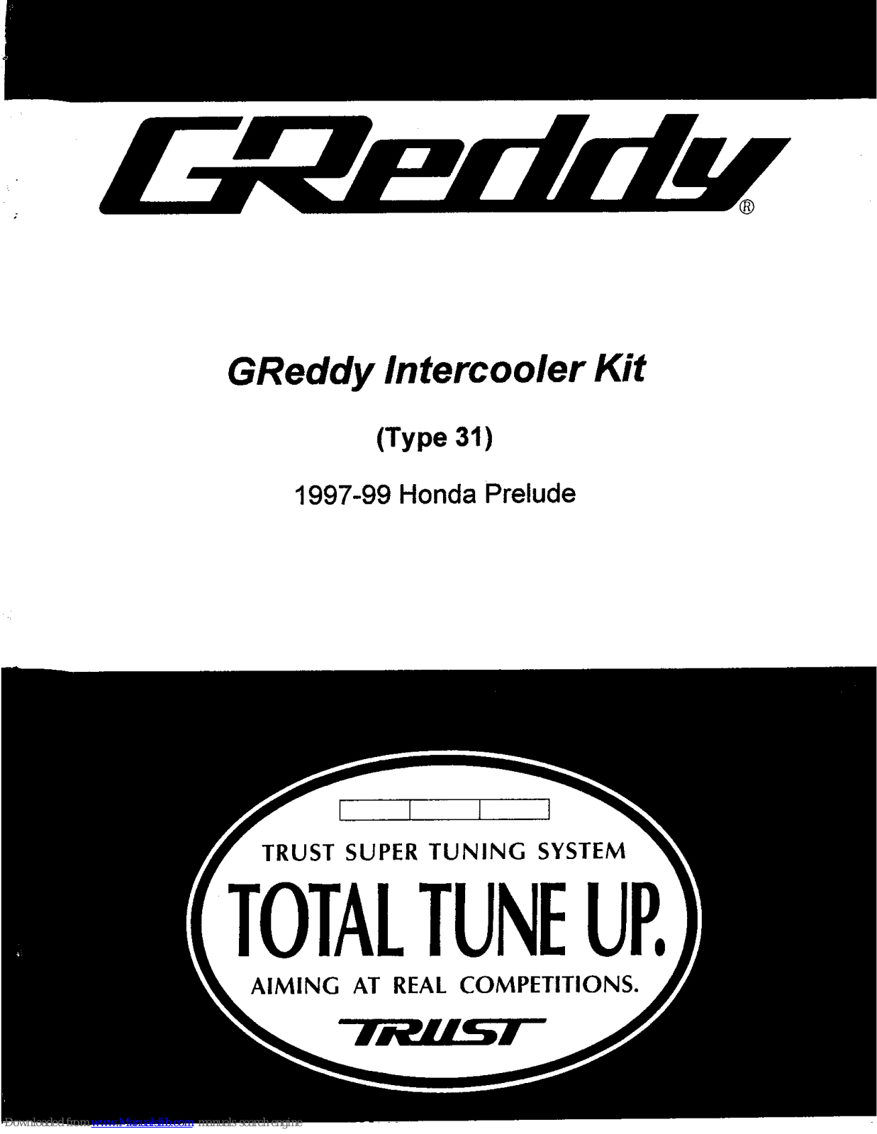 GReddy Type 31, Intercooler Kit Type 31 Installation Manual