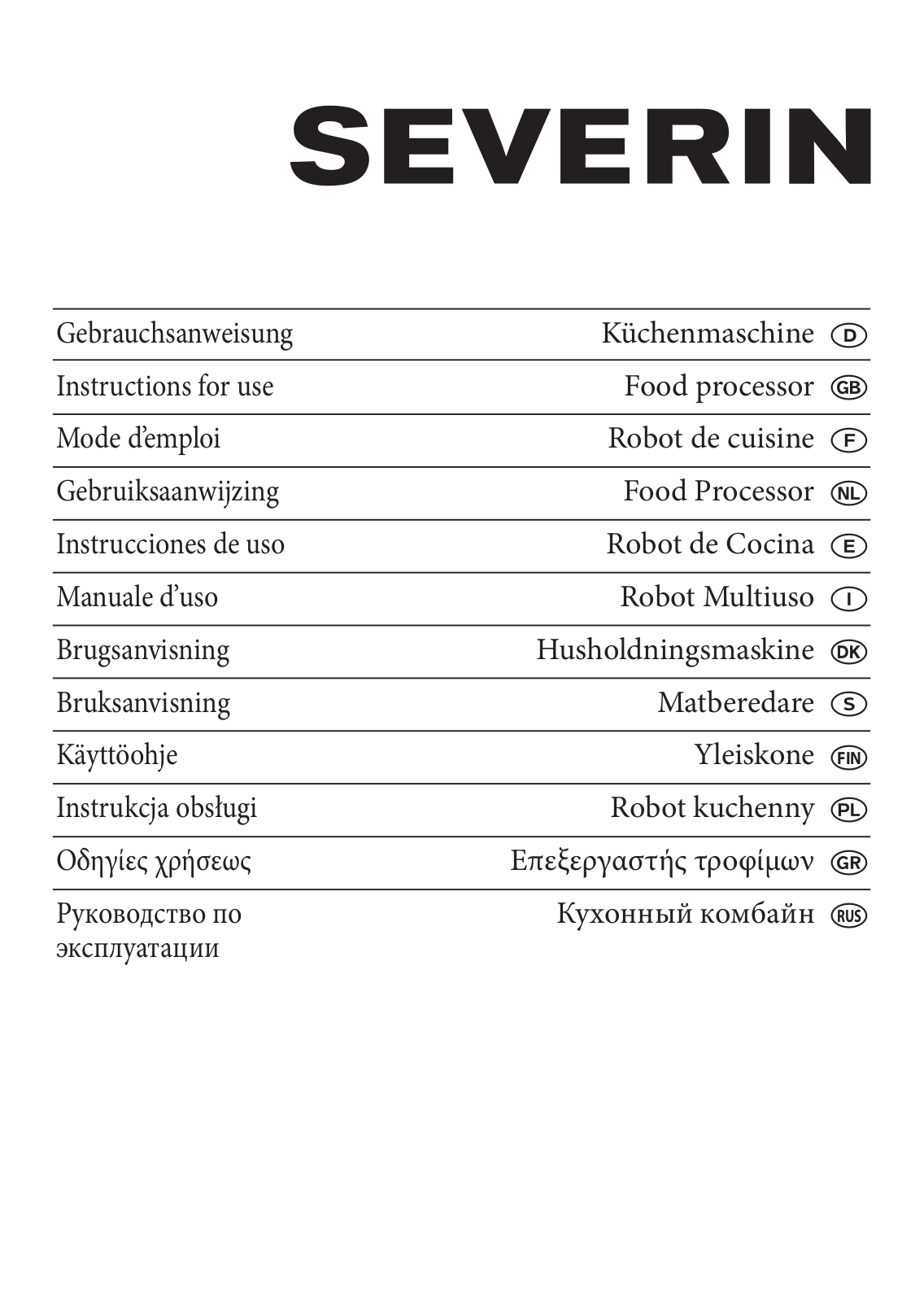 Severin KM 3908 User Manual