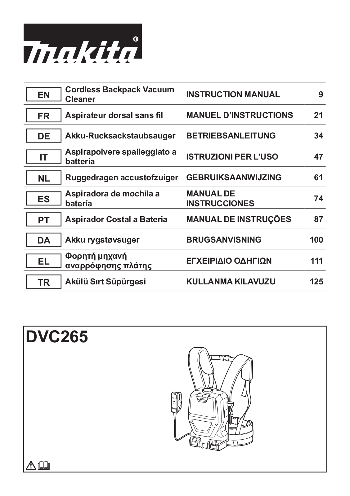 Makita DVC265ZXU operation manual