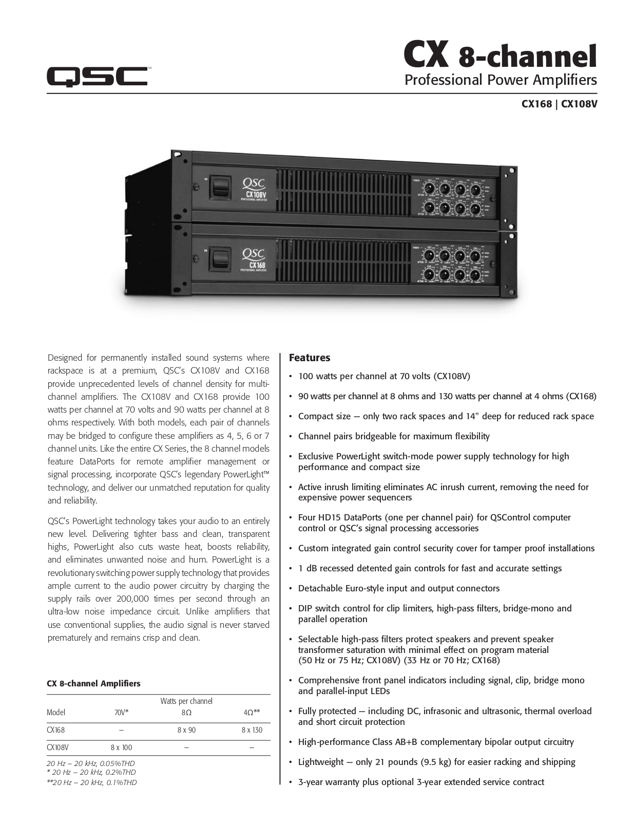 QSC Audio CX108V User Manual