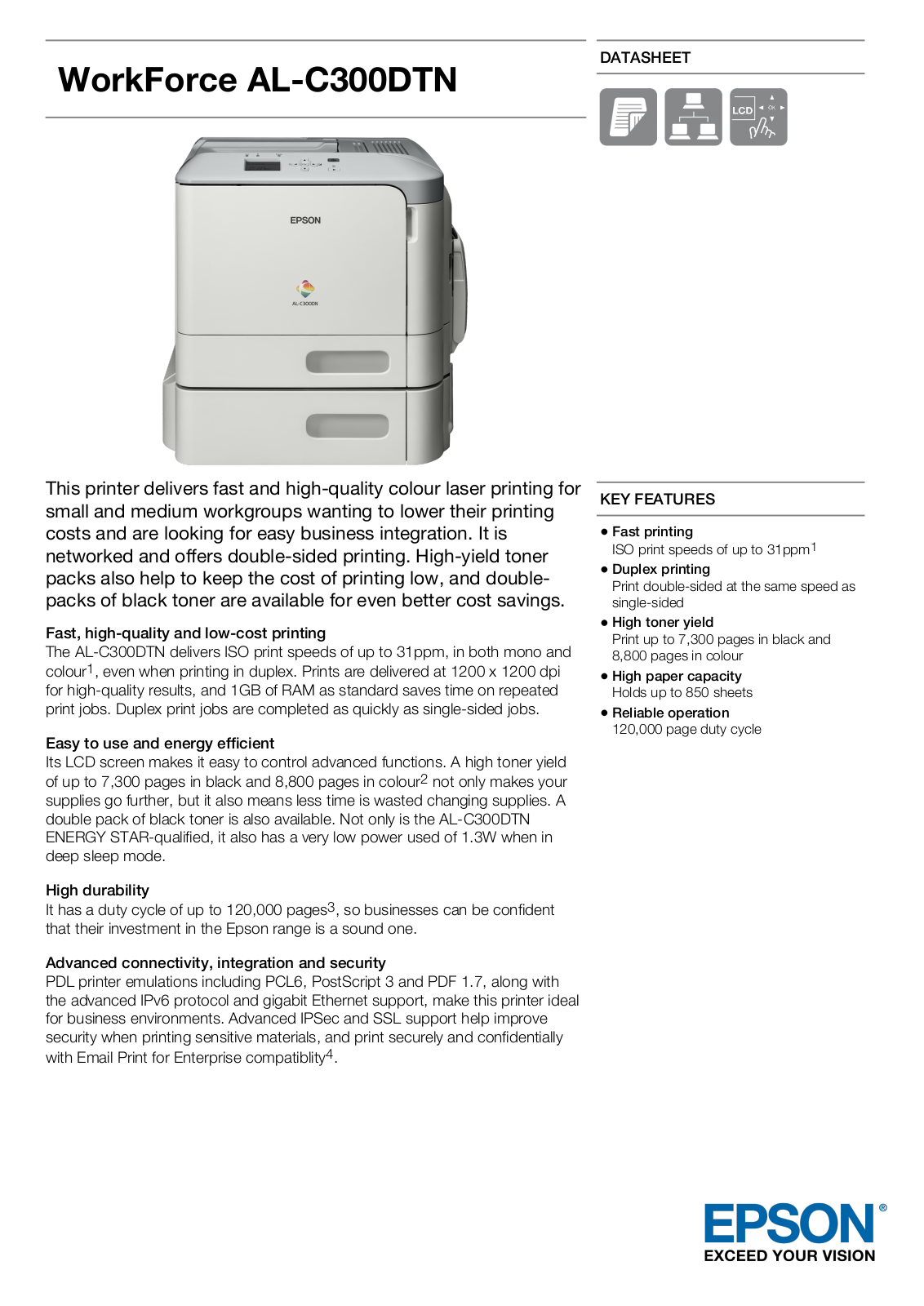 Epson C11CE10401BZ Product Data Sheet