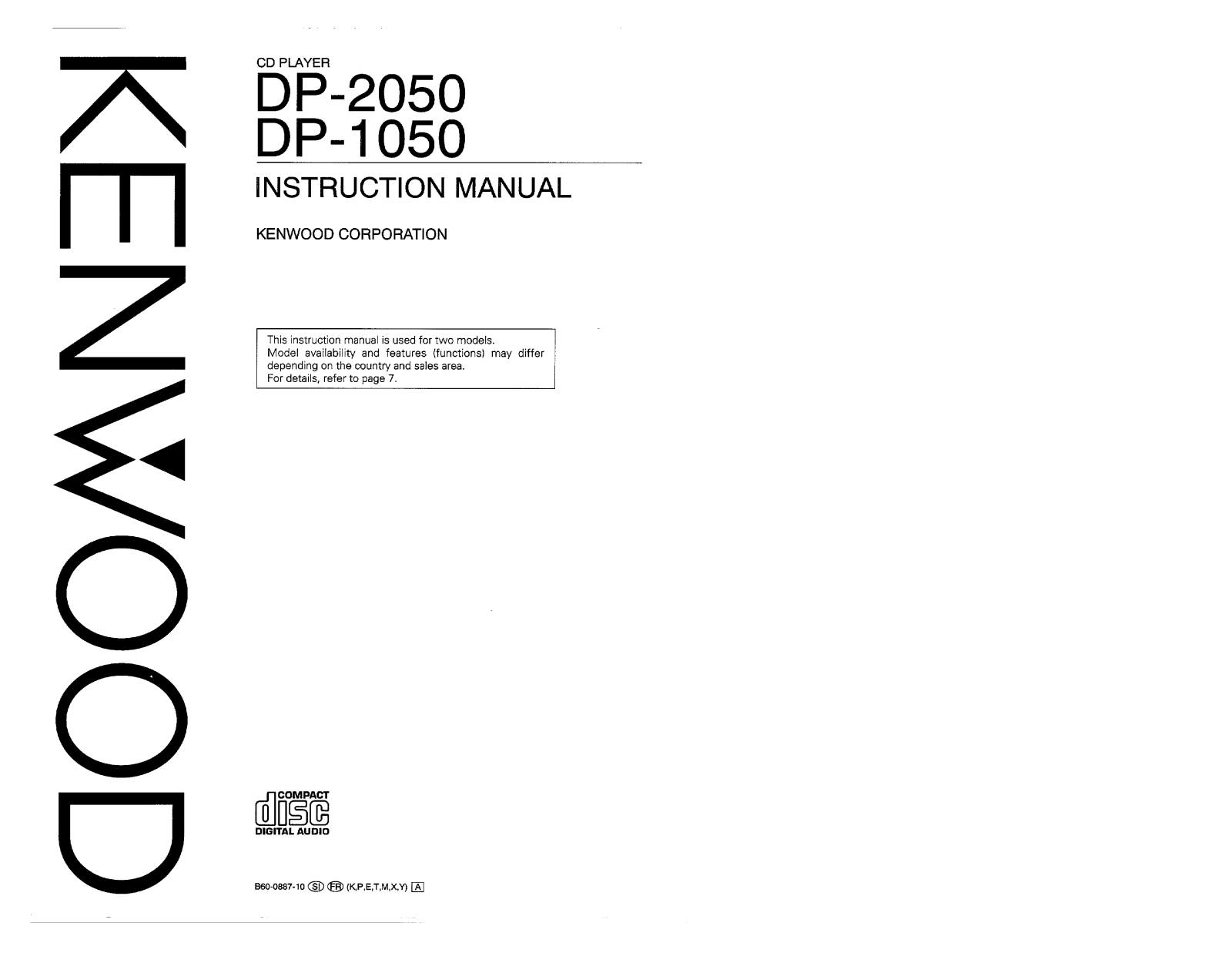 Kenwood DP-2050, DP-1050 Owner's Manual