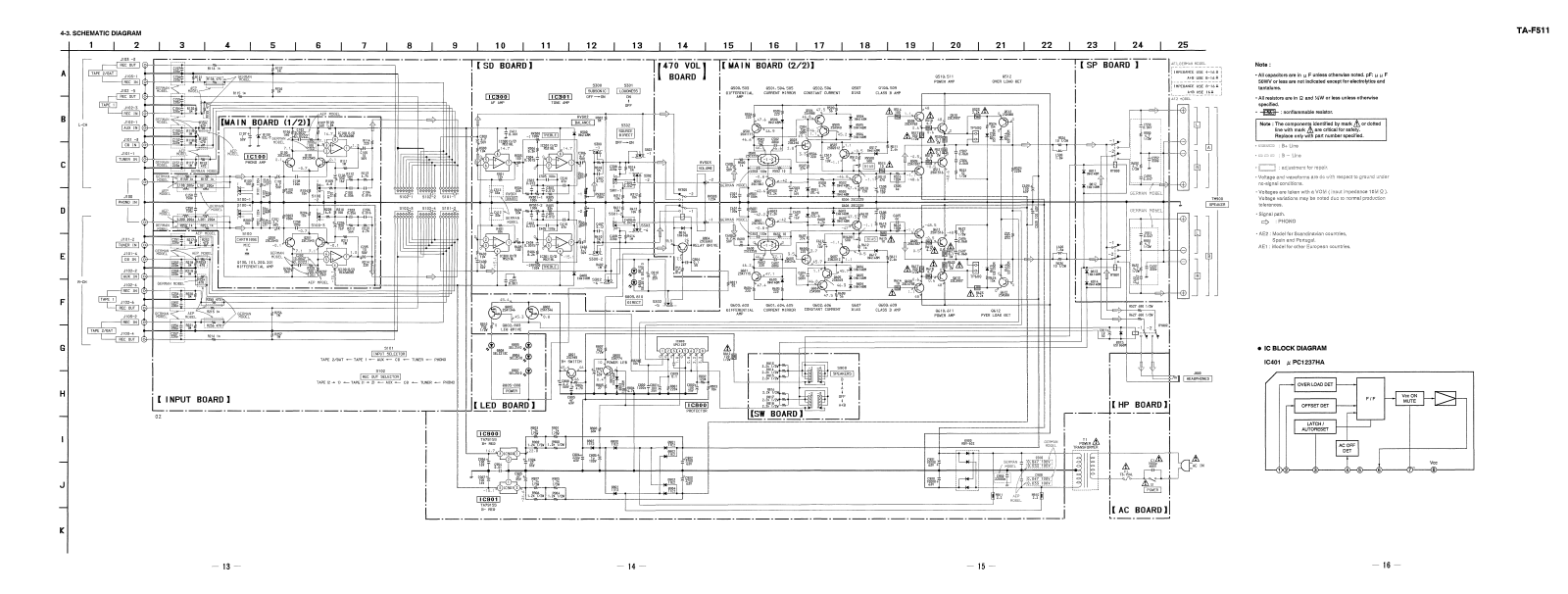 Sony TAF-511 Schematic