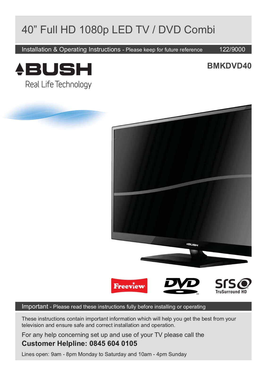 Bush BMKDVD40 Instruction manual