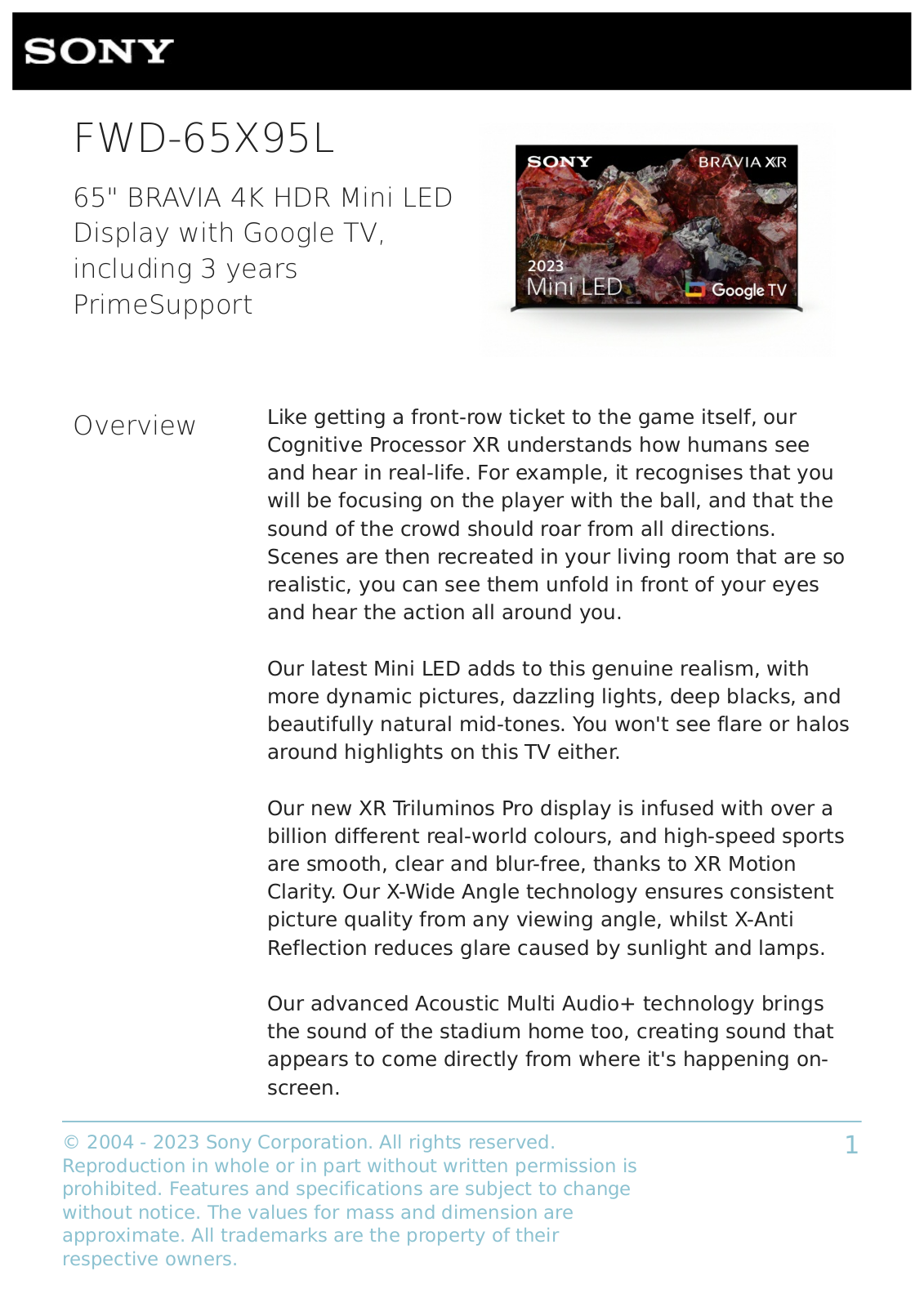 Sony FWD-65X95L User guide - ManualMachine.com