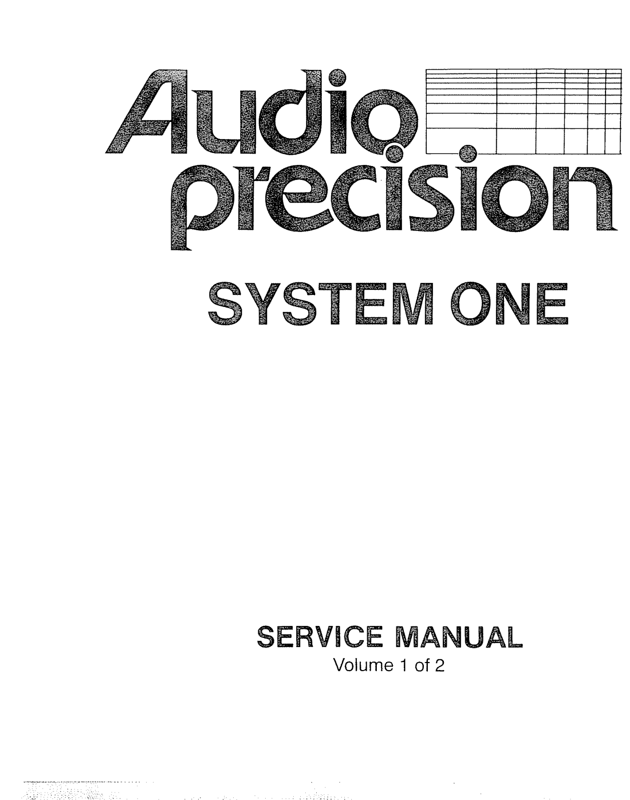 Audio Precision SYS-02, SYS-302, SYS-322, SYS-202, SYS-222 Service Manual