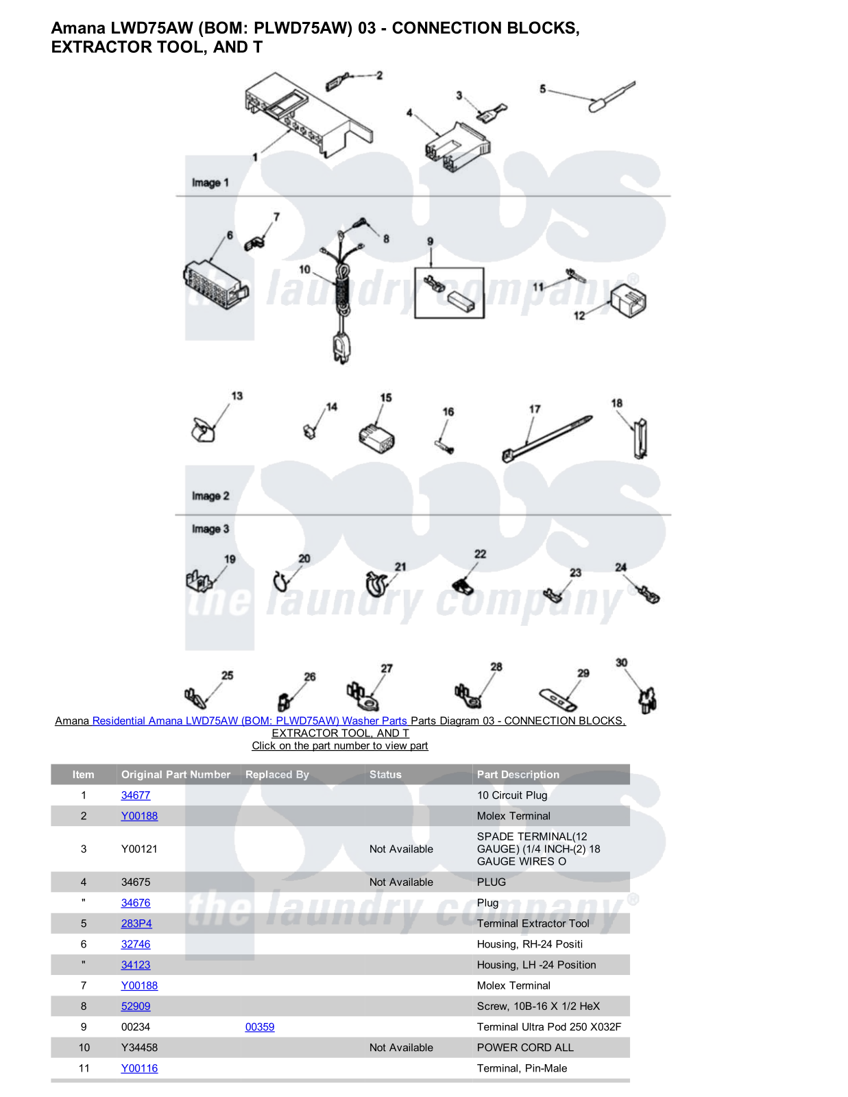 Amana LWD75AW Parts Diagram