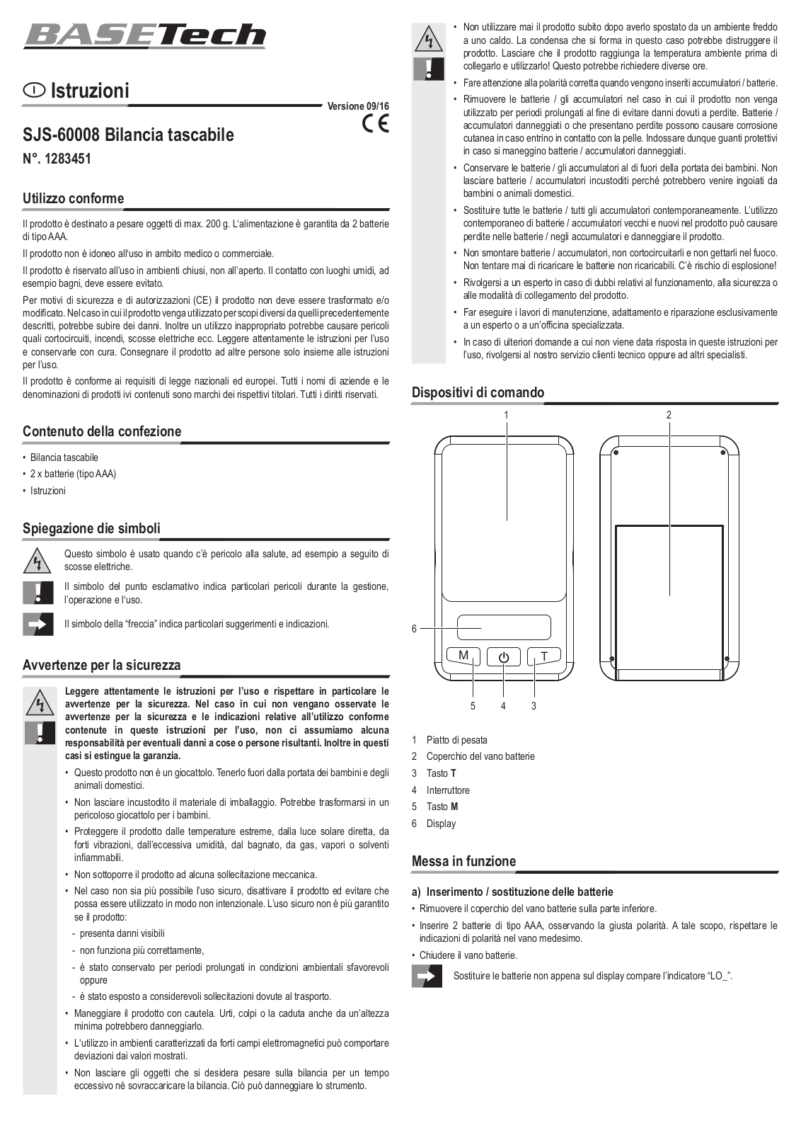 Basetech SJS-60008, 1283451 User guide