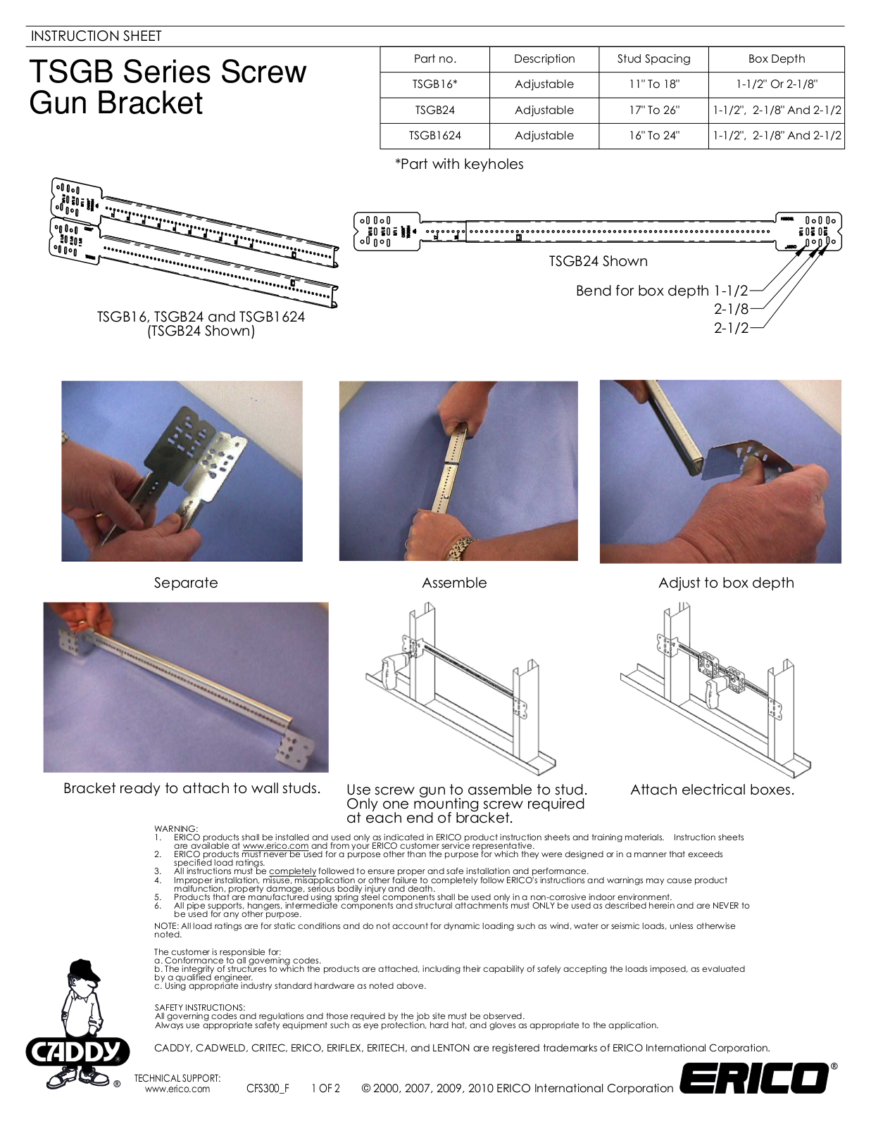 ERICO TSGB User Manual