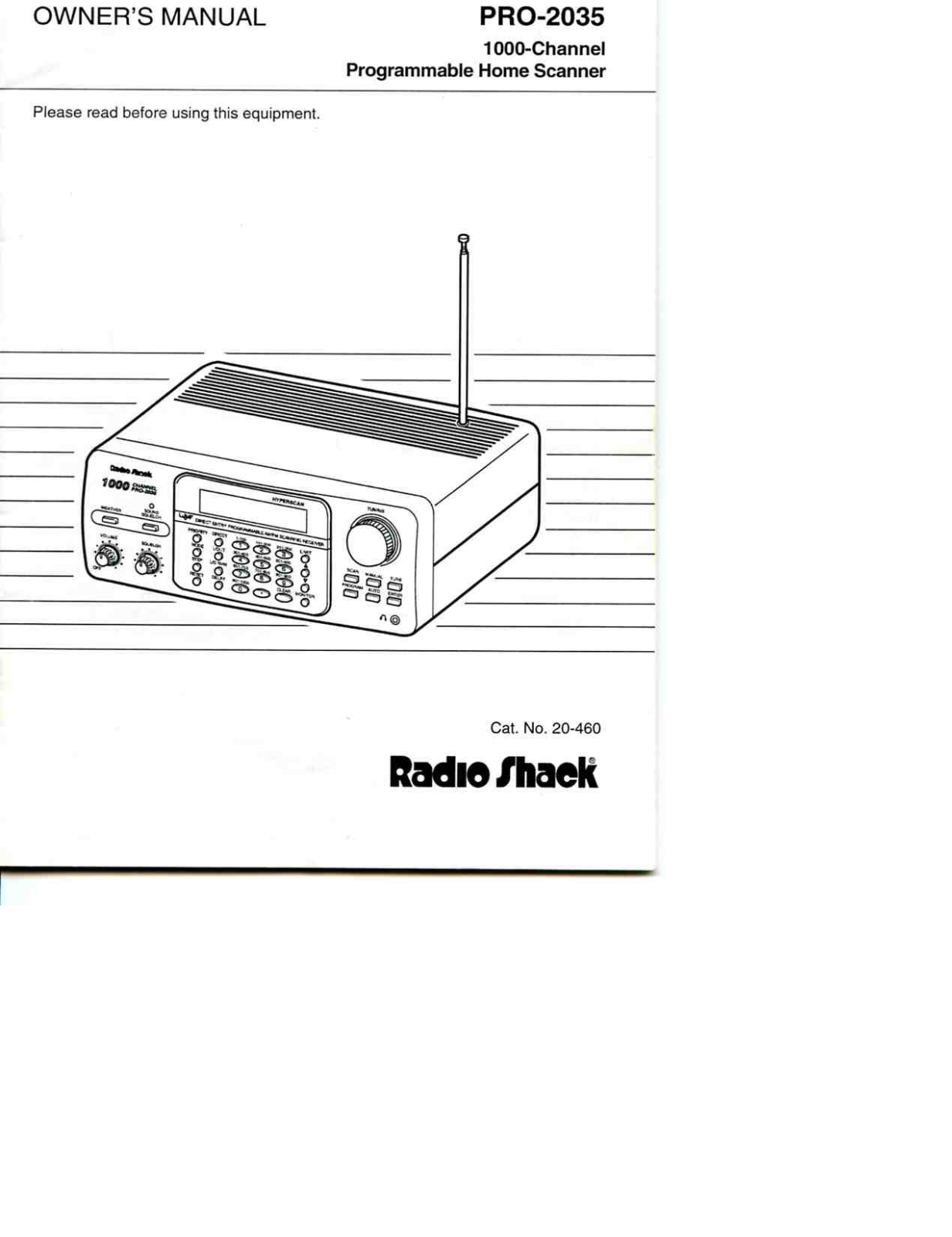 Radio Shack Pro-2035 User Manual