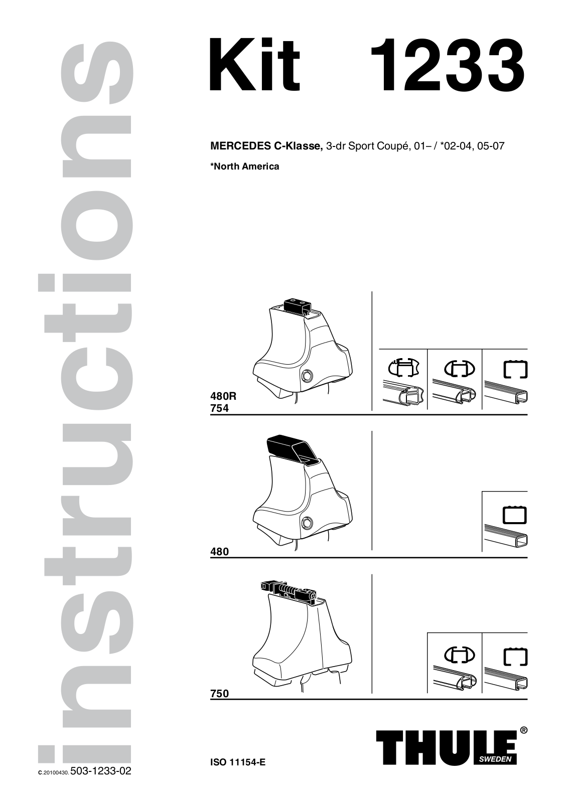 Thule 1233 Instructions Manual