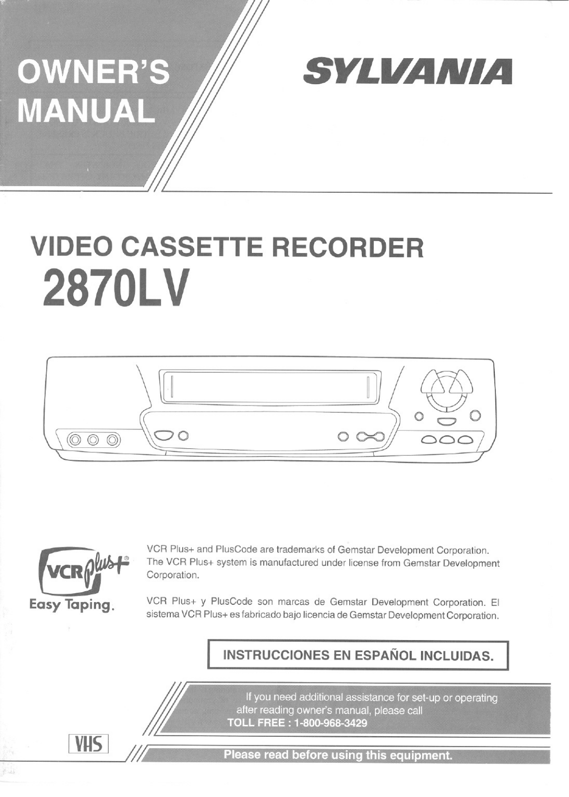 Sylvania 2870LV User Manual