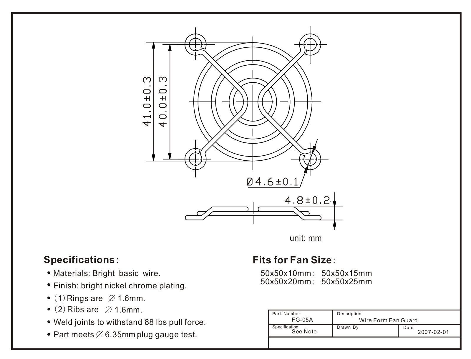 SUNON FG-05A Specification - ManualMachine.com