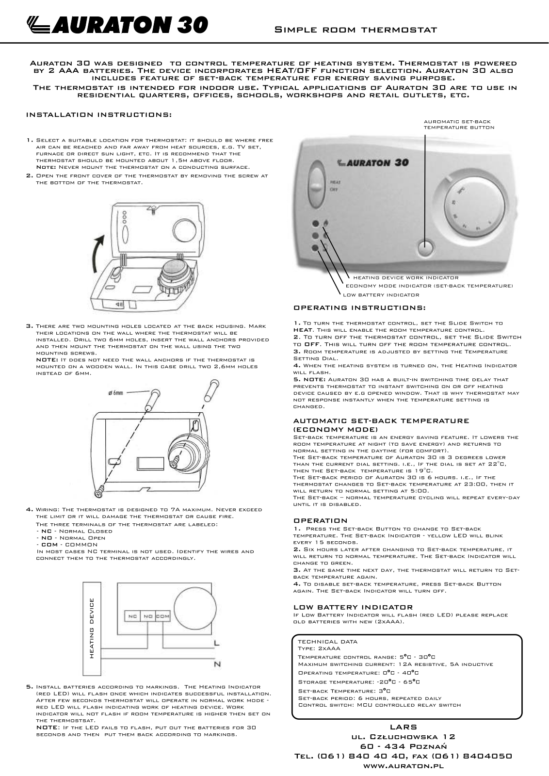 Auraton 30 User Manual