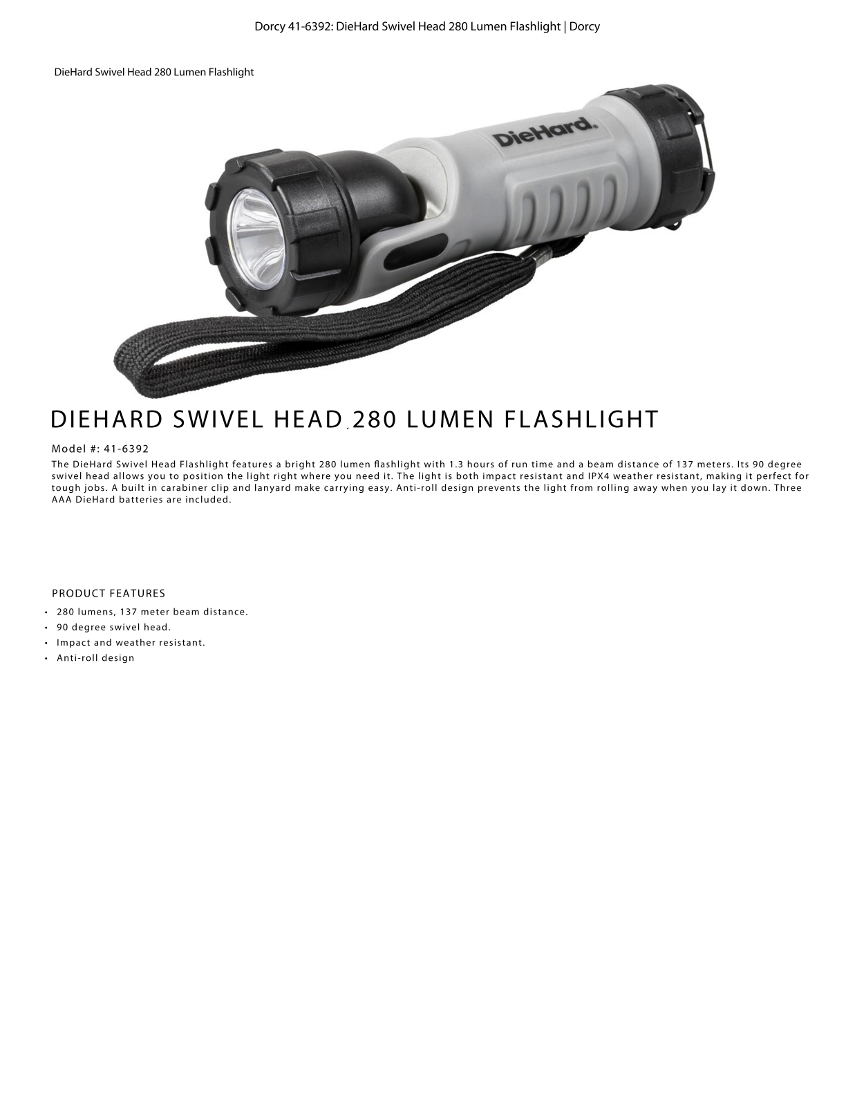 DieHard 41-6392 Data Sheet - ManualMachine.com