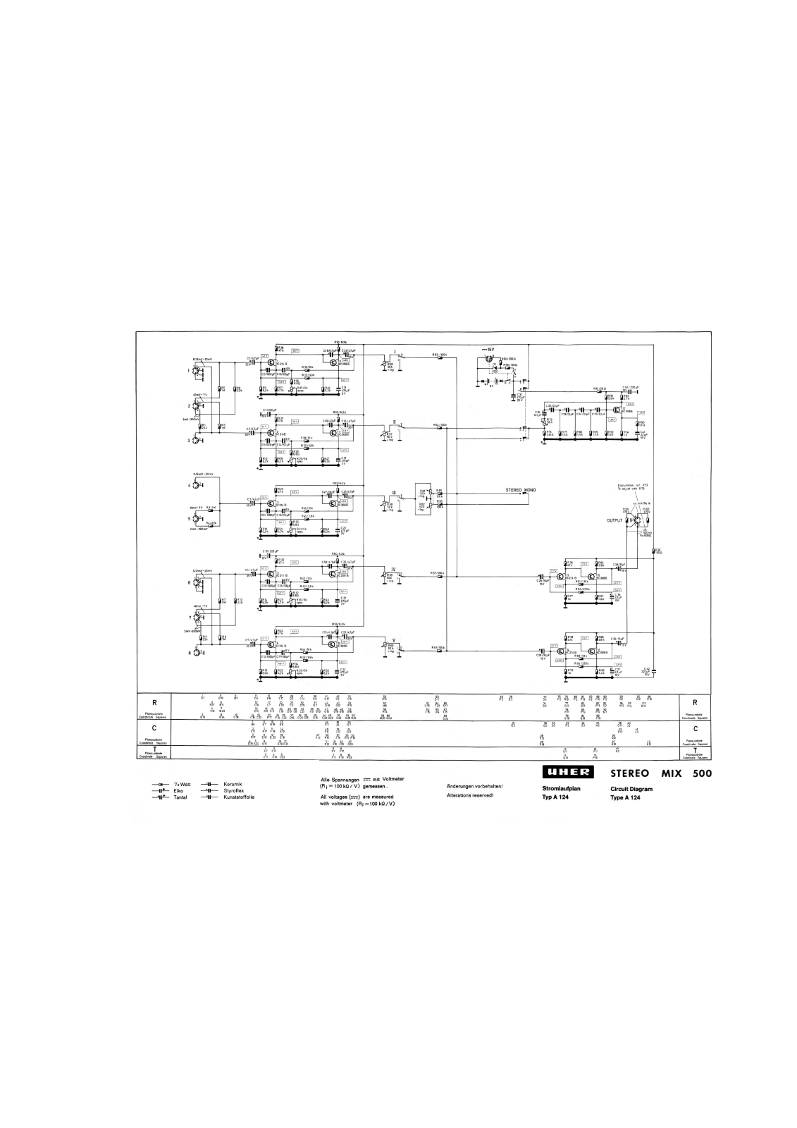 Uher MIX-500 Schematic