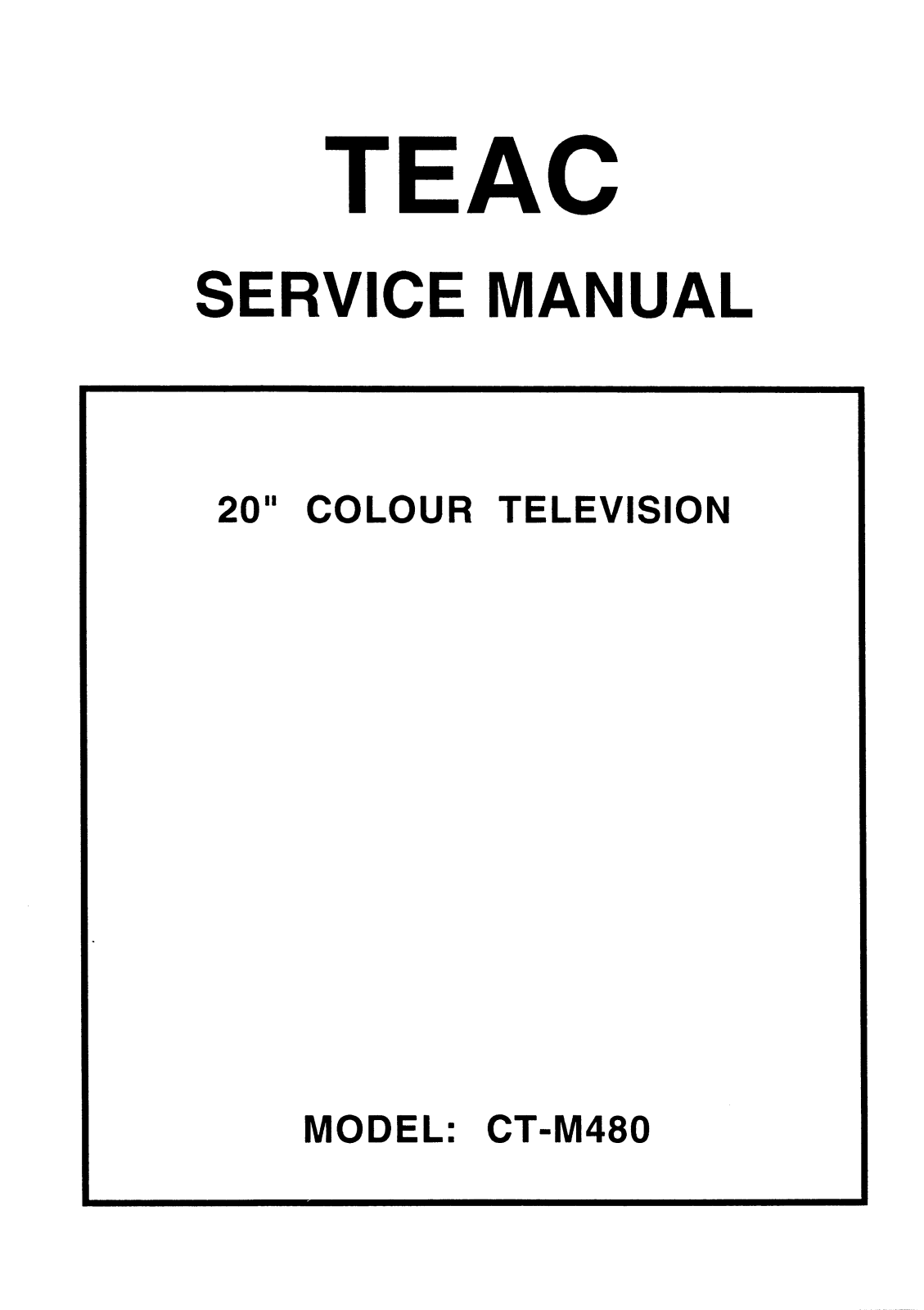 TEAC CTM-480 Service manual