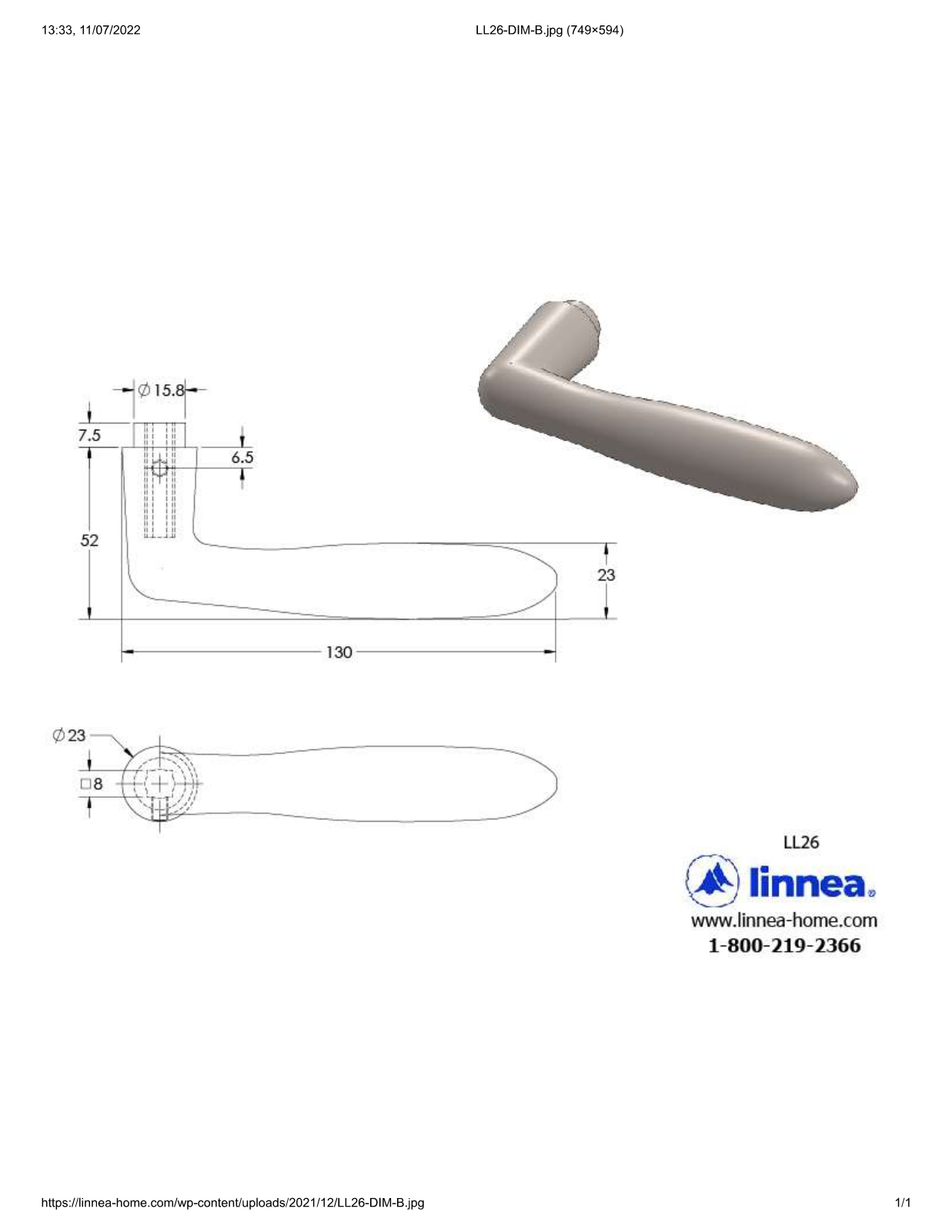Linnea LNNE2126 Dimensions - ManualMachine.com